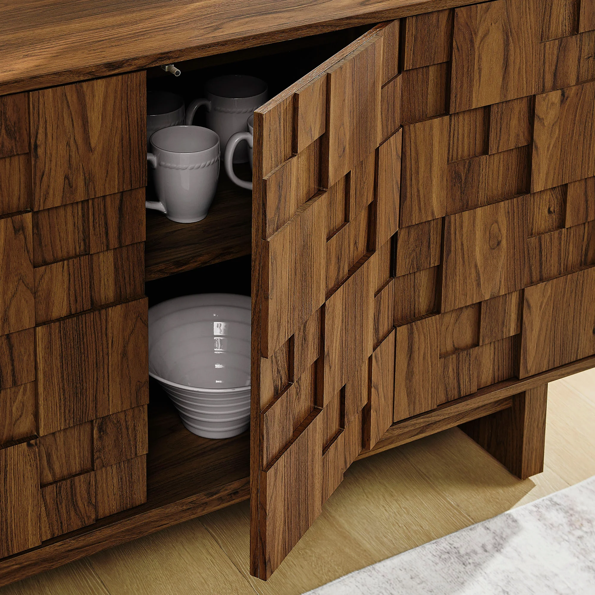Owen 59 Inch 4 Door Geometric Sideboard by Modway - Image 7