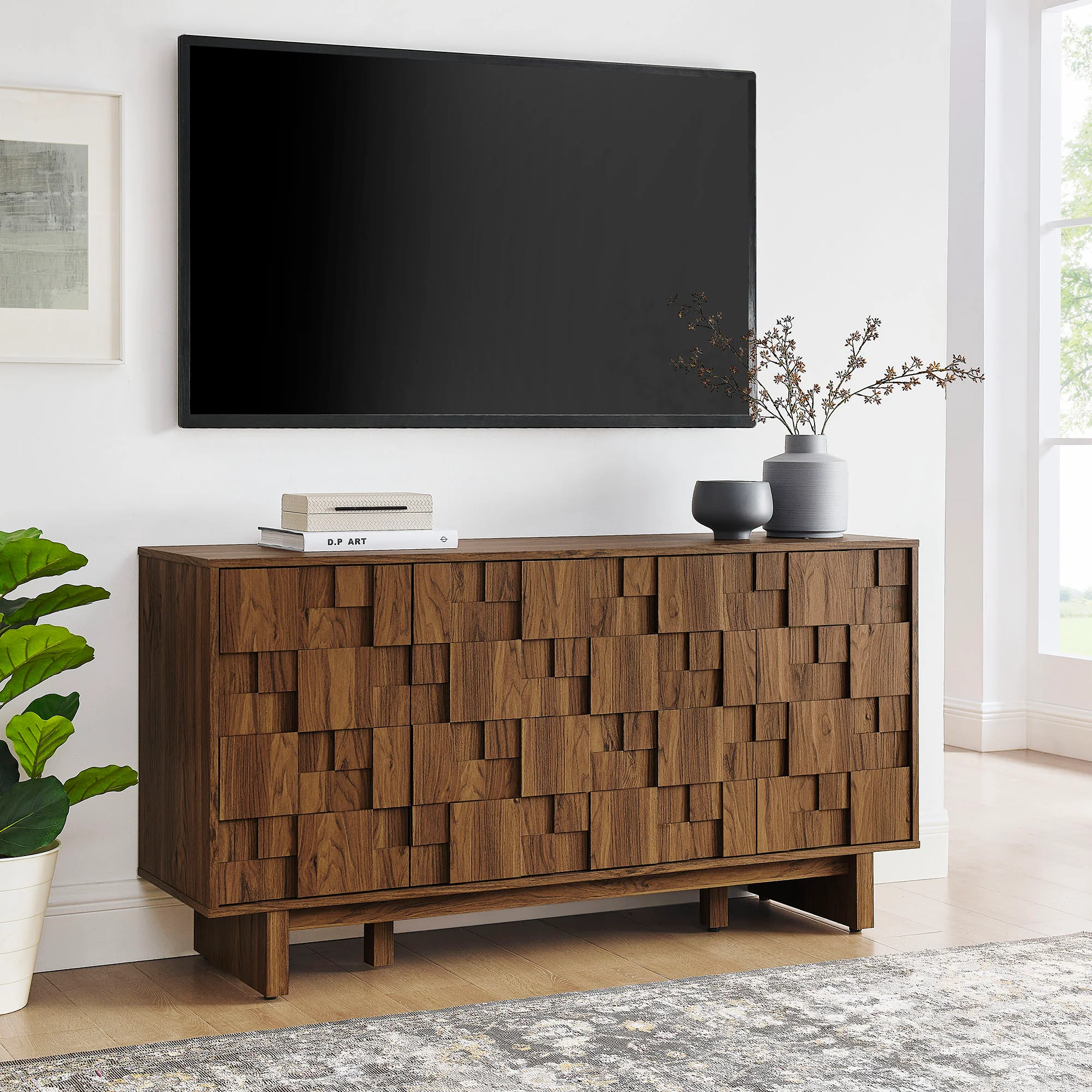 Owen 59 Inch 4 Door Geometric Sideboard by Modway - Image 8