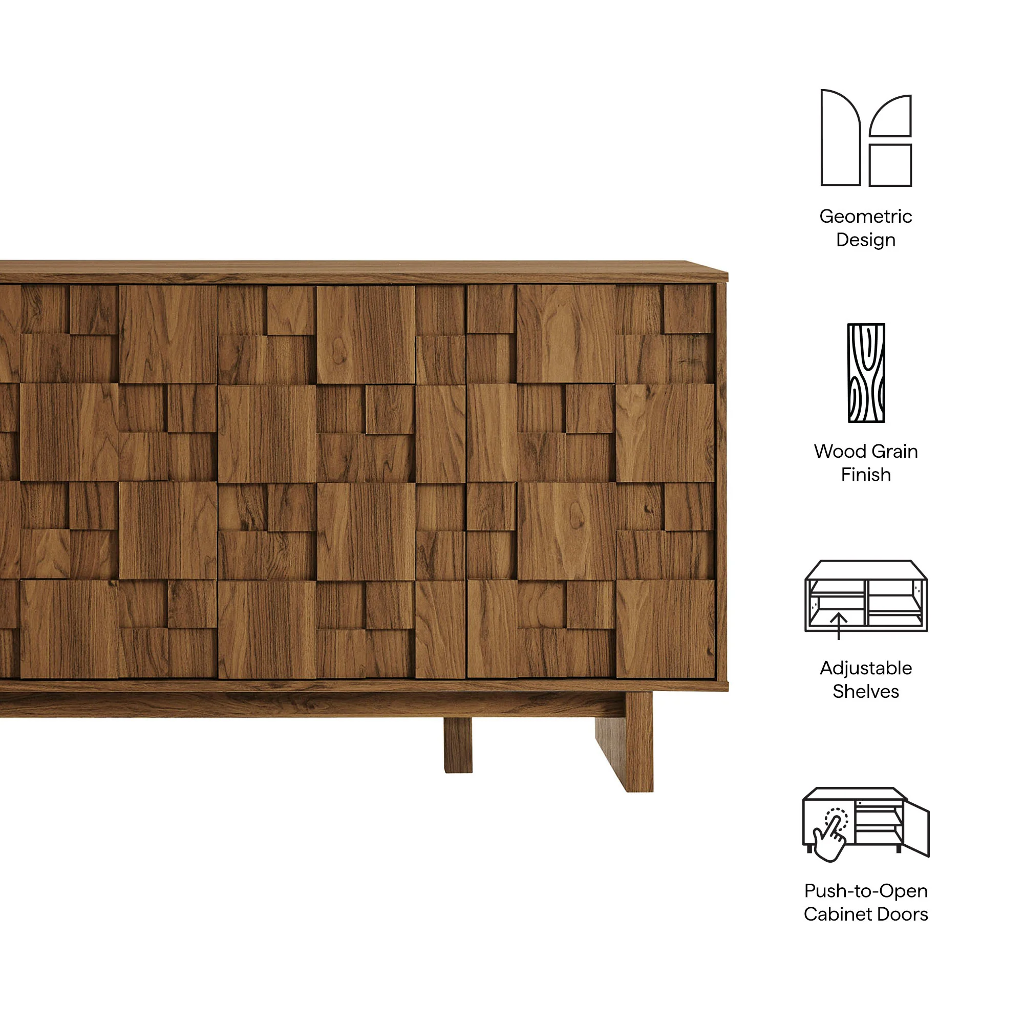 Owen 59 Inch 4 Door Geometric Sideboard by Modway - Image 9