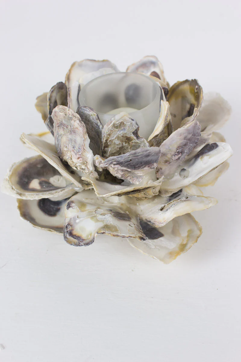 Oyster Shell Flower Votive Holder Set Of 4 By Kalalou - Image 2