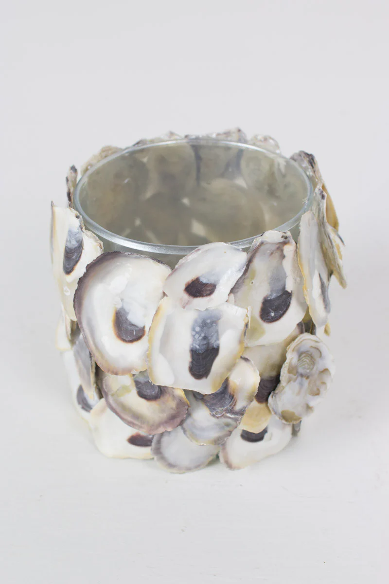 Oyster Shell Round Candle Holder Set Of 4 By Kalalou - Image 2