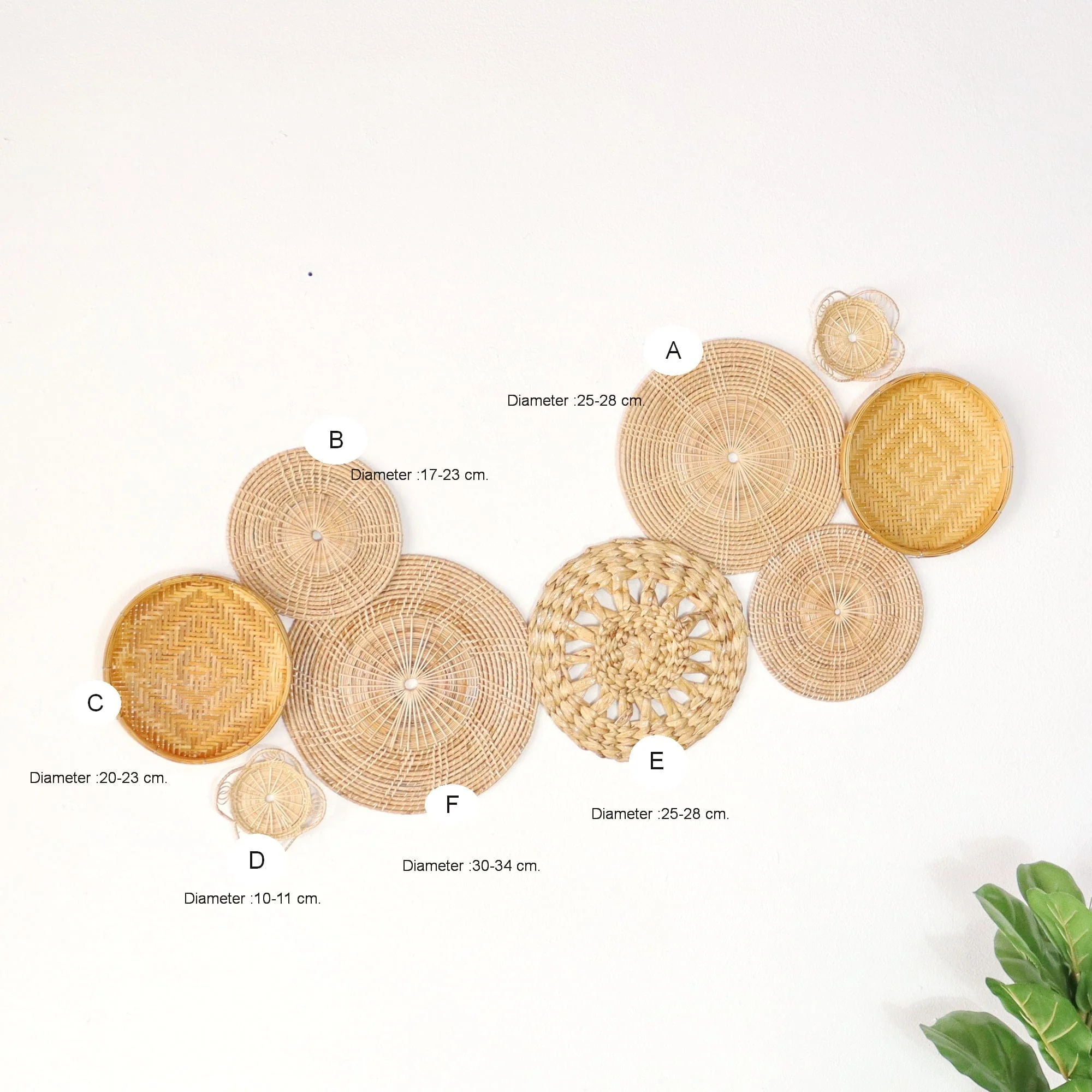 Pa Vi Ka -  Wall Hanging DeCor Set Of 9 By Thaihome - Image 2