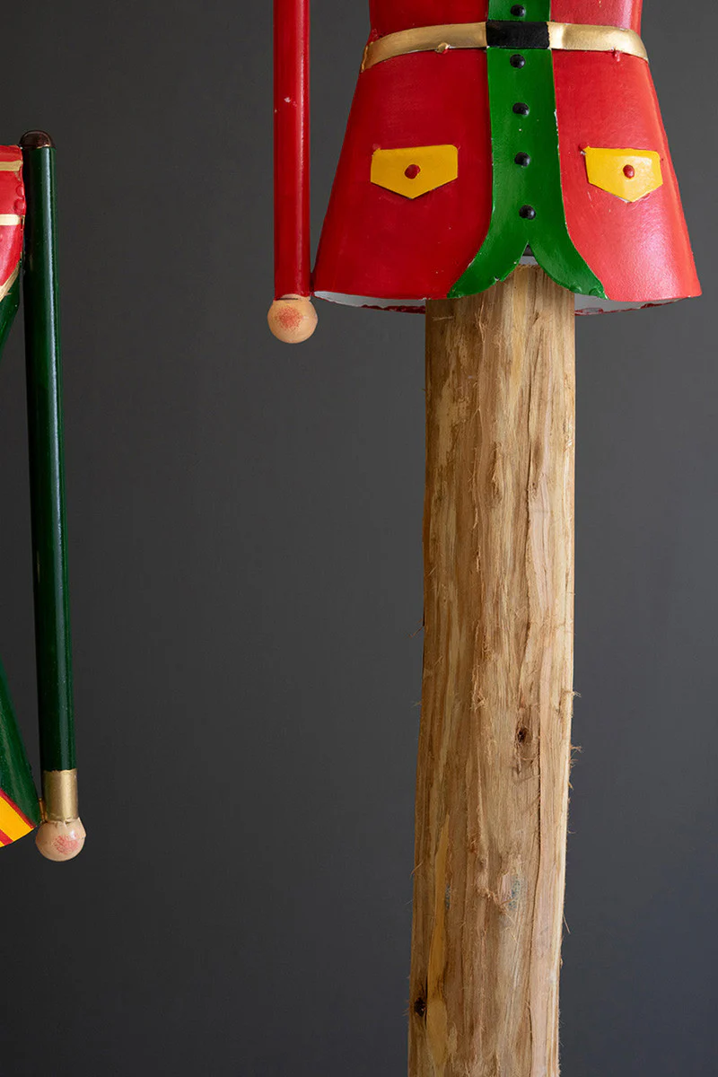 Painted Metal And Wood Nutcrackers Set Of 2 By Kalalou - Image 3