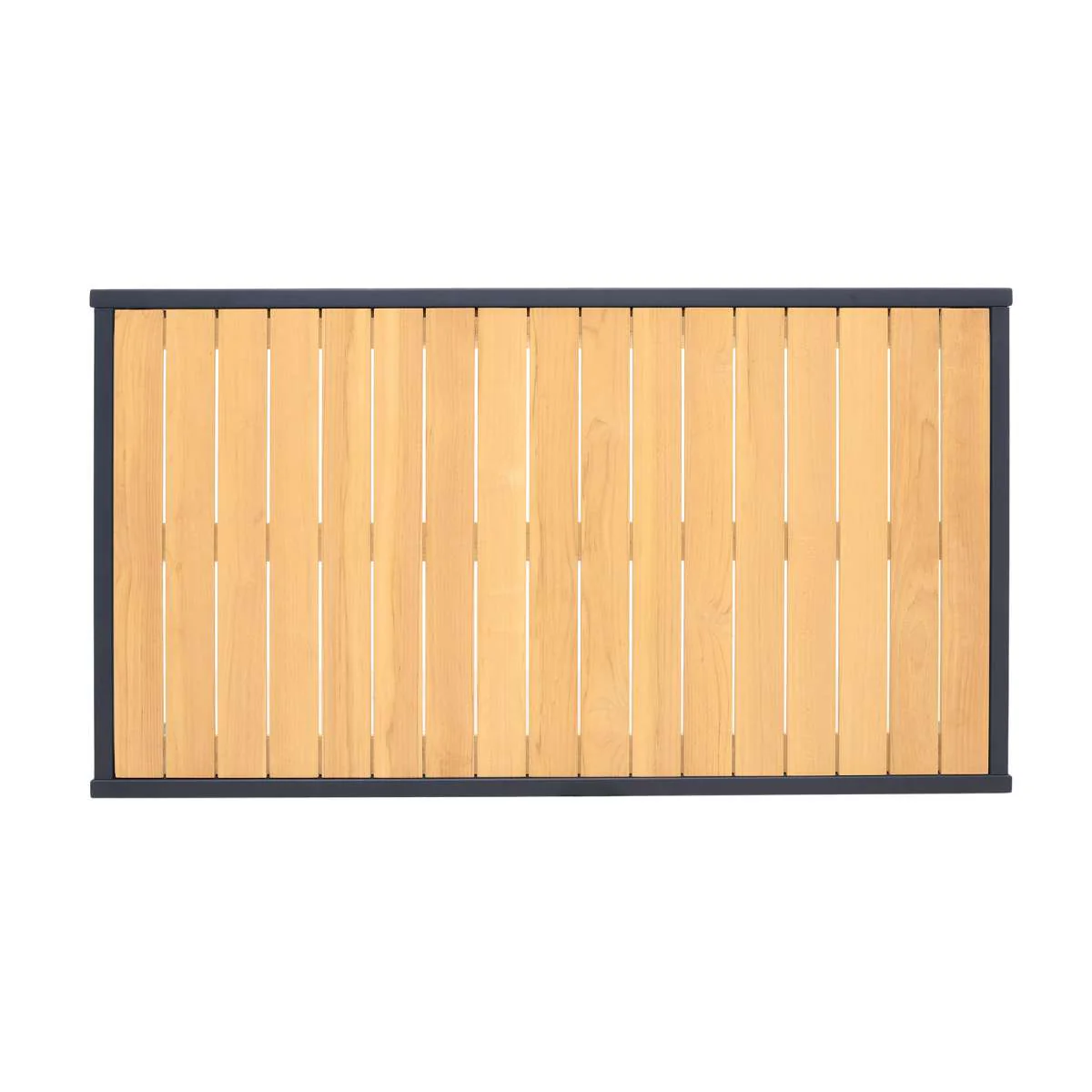Palau Outdoor Coffee Table in Dark Grey with Natural Teak Wood Top By Armen Living - Image 4
