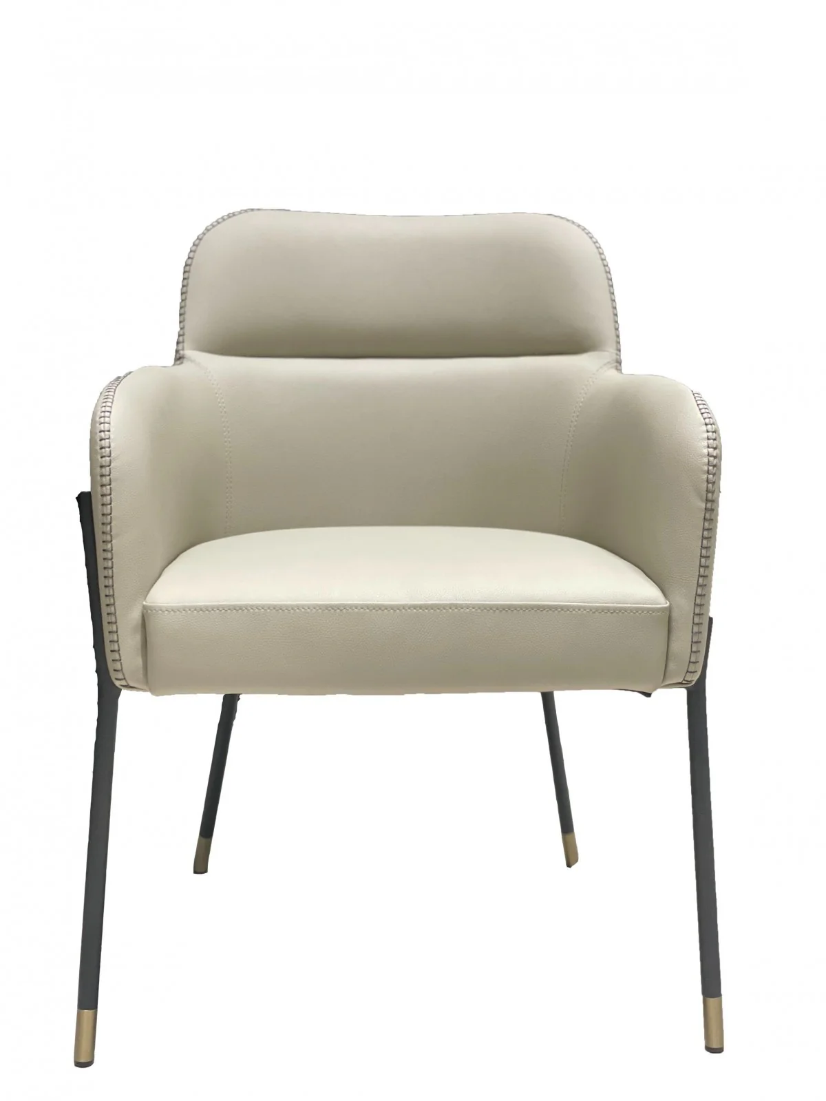 Pale Gray Faux Leather Modern Dining or Side Chair By Homeroots - Image 2