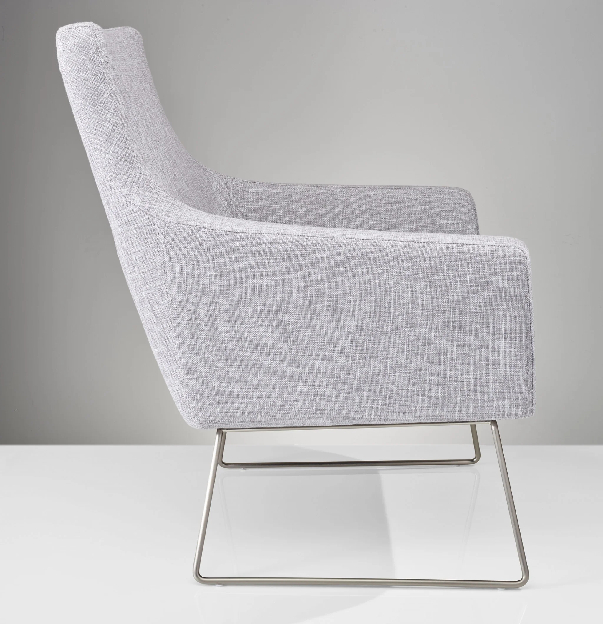 Pale Grey Upholstered Armchair By Homeroots - Image 3