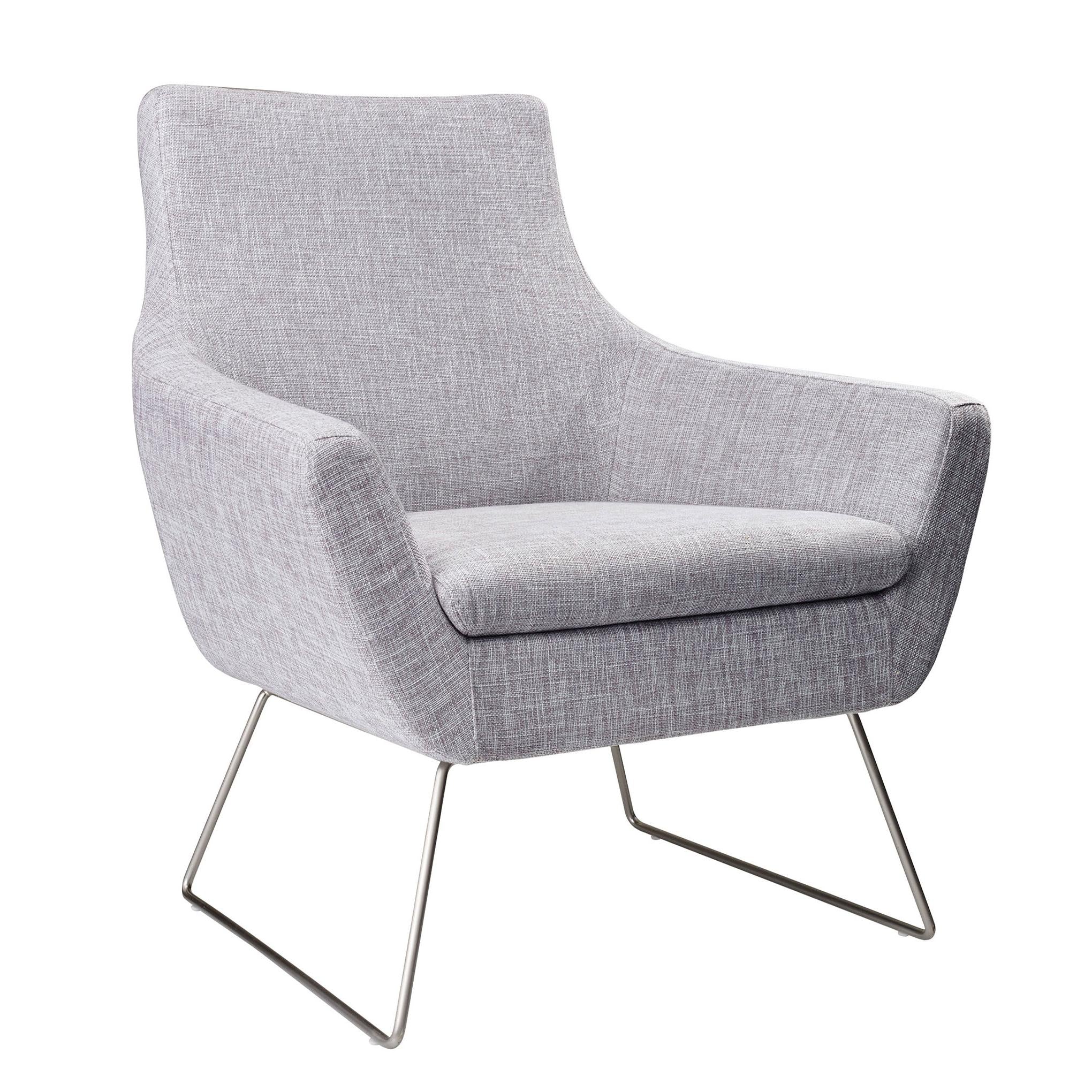 Pale Grey Upholstered Armchair By Homeroots - Image 5