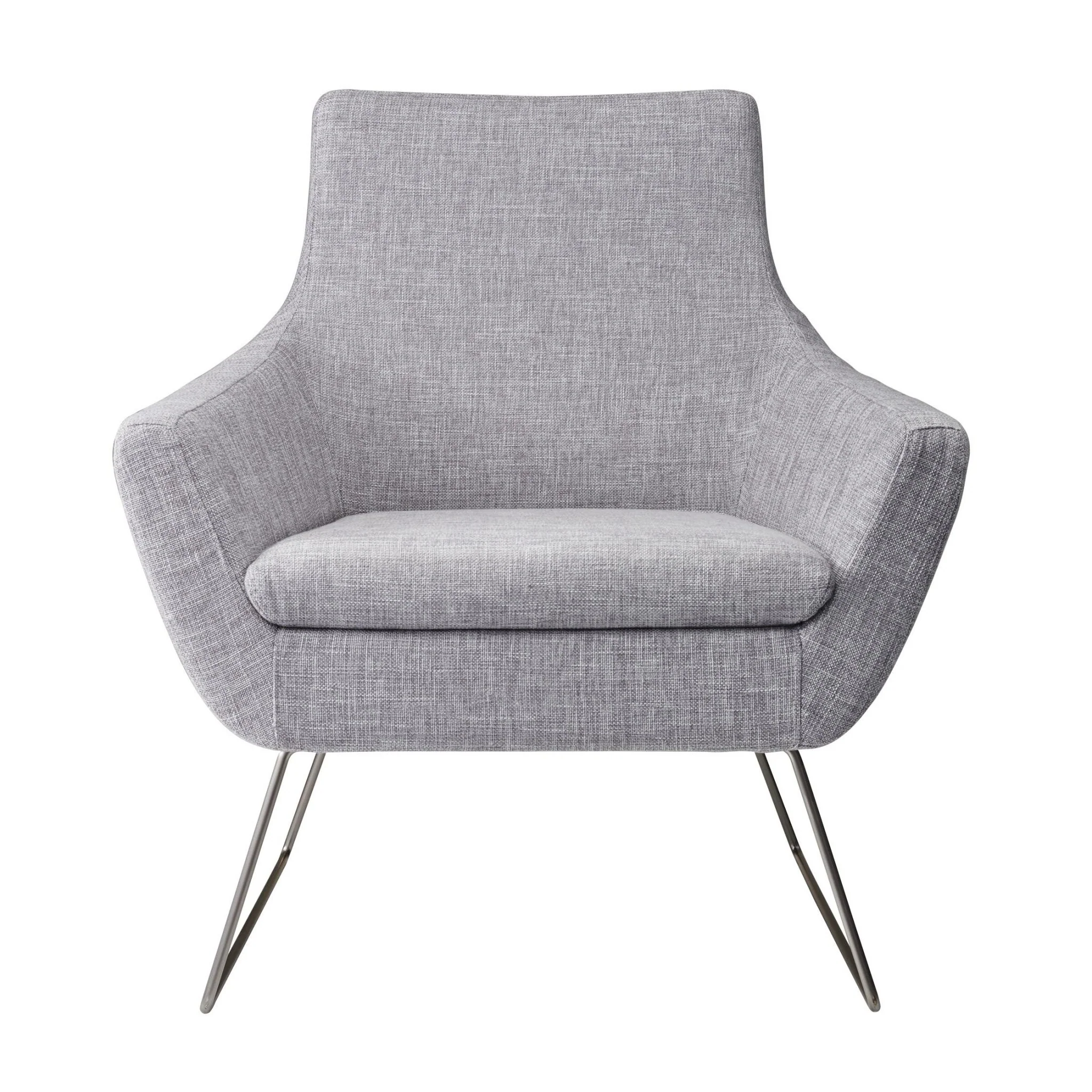 Pale Grey Upholstered Armchair By Homeroots - Image 6