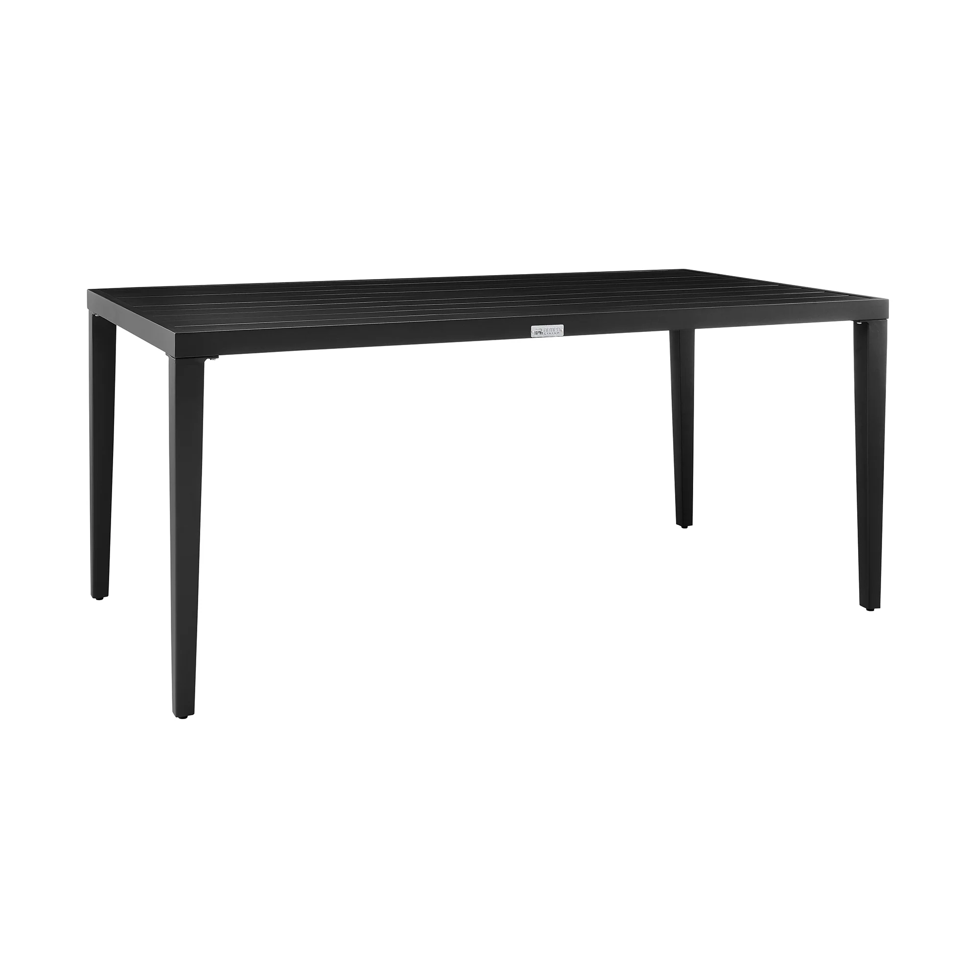 Palma Outdoor Patio 5-Piece Dining Table Set in Aluminum and Wicker with Gray Cushions By Armen Living - Image 6