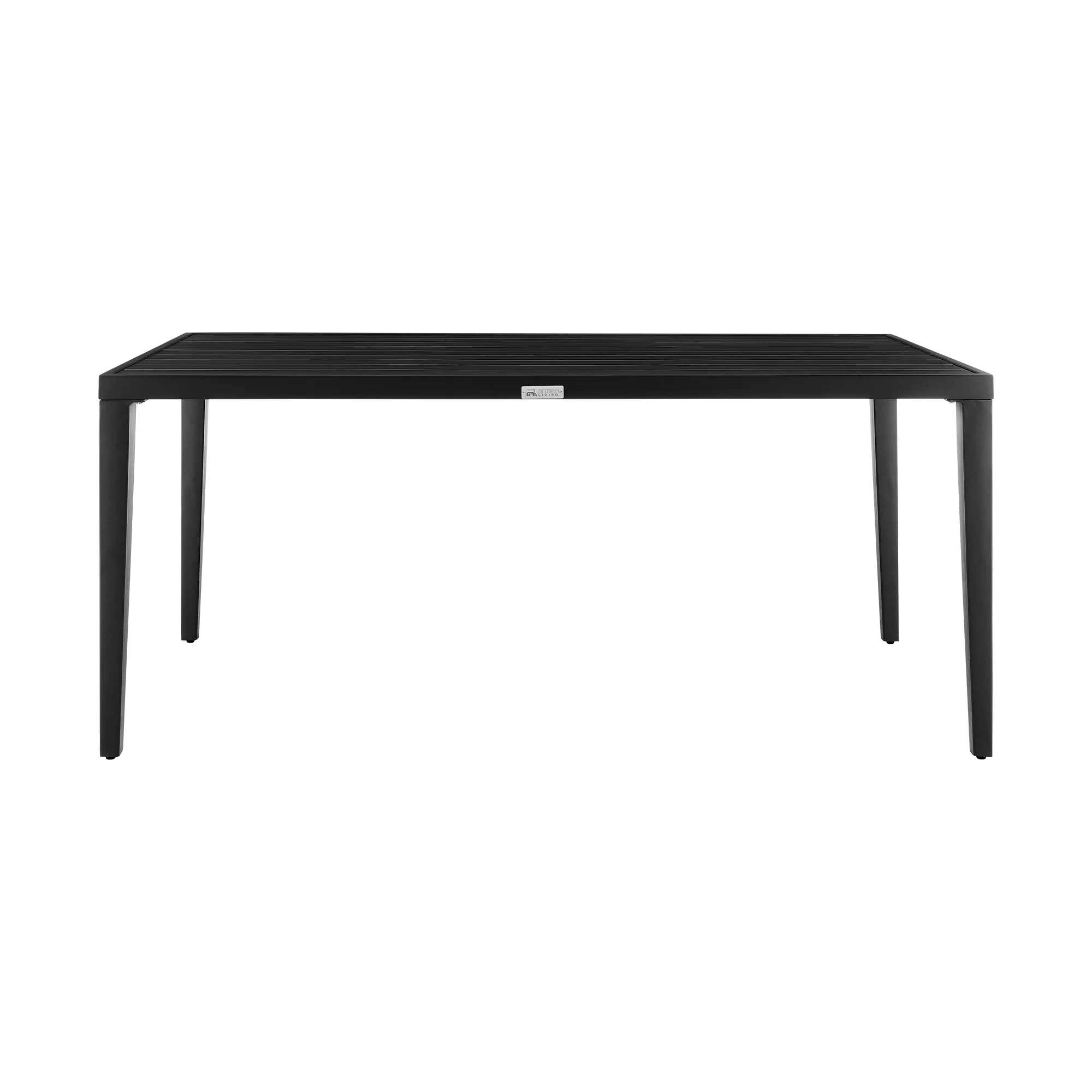 Palma Outdoor Patio 7-Piece Dining Table Set in Aluminum and Wicker with Gray Cushions By Armen Living - Image 5
