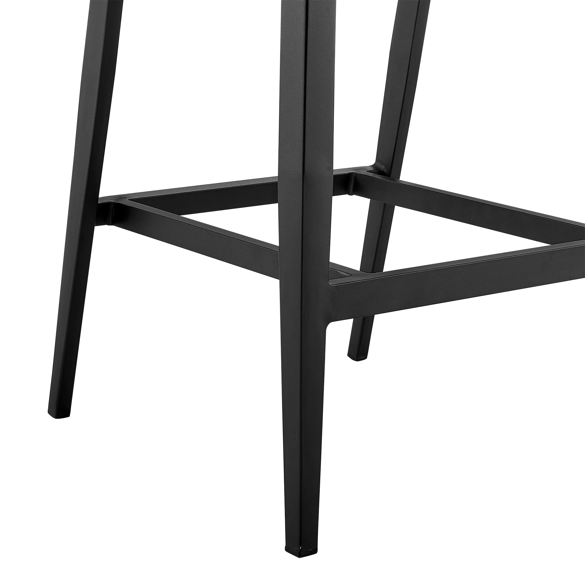 Palma Outdoor Patio Counter Height Bar Stool in Aluminum and Wicker with Gray Cushions By Armen Living - Image 10