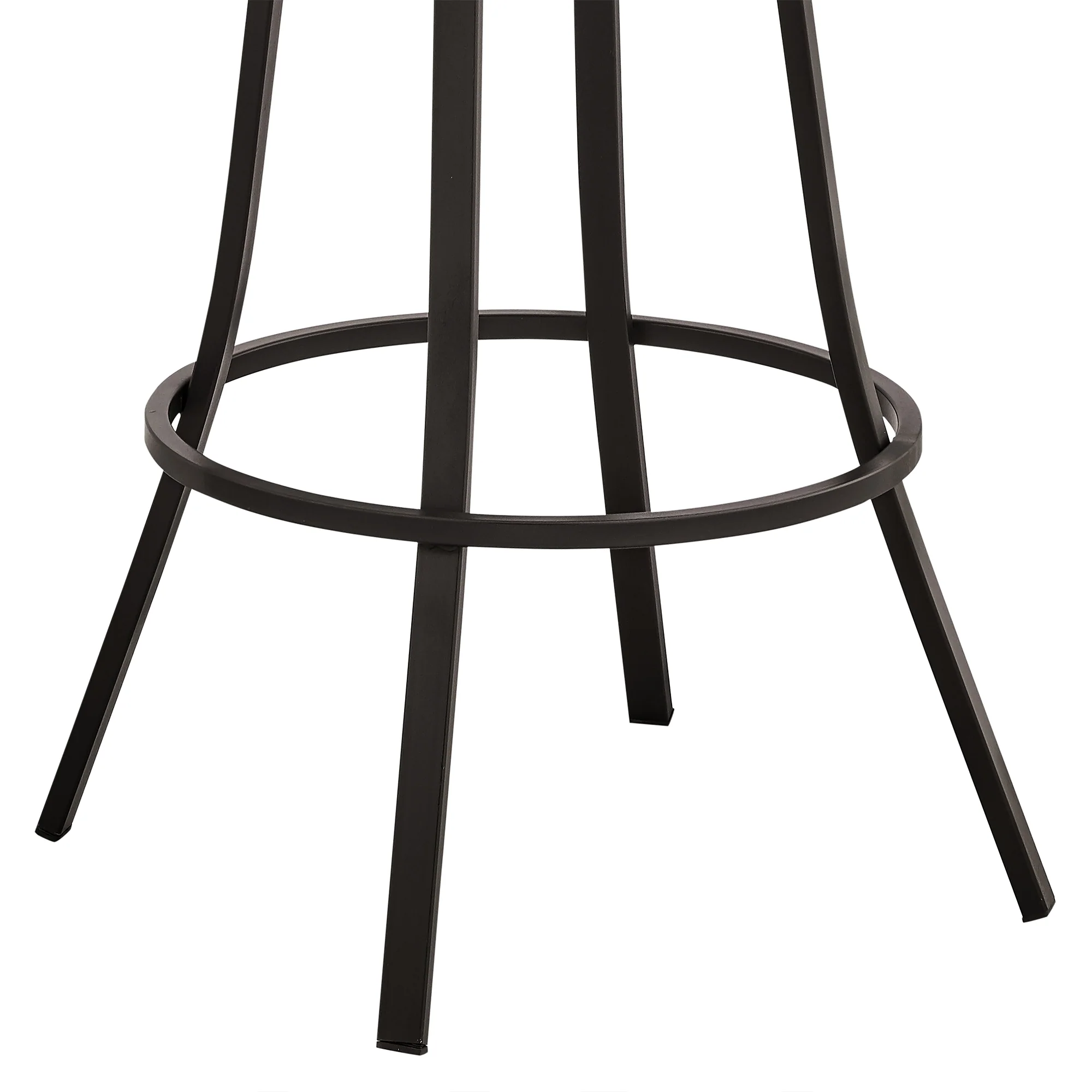 Palmdale 26" Swivel Brown Faux Leather and Java Brown Metal Bar Stool By Armen Living - Image 8