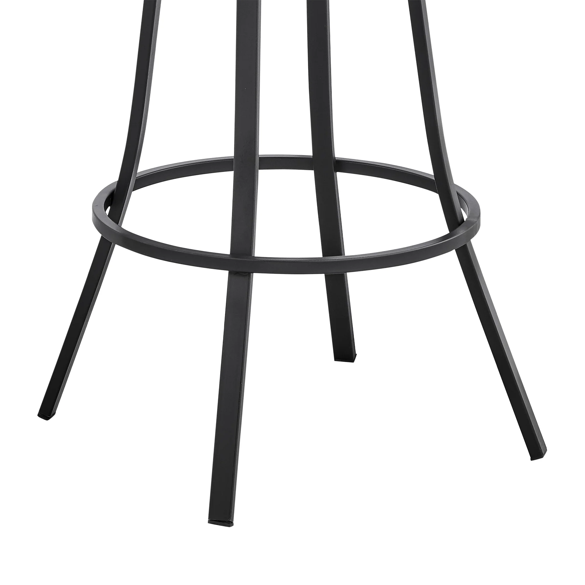 Palmdale 30" Swivel Slate Grey Faux Leather and Black Metal Bar Stool By Armen Living - Image 8