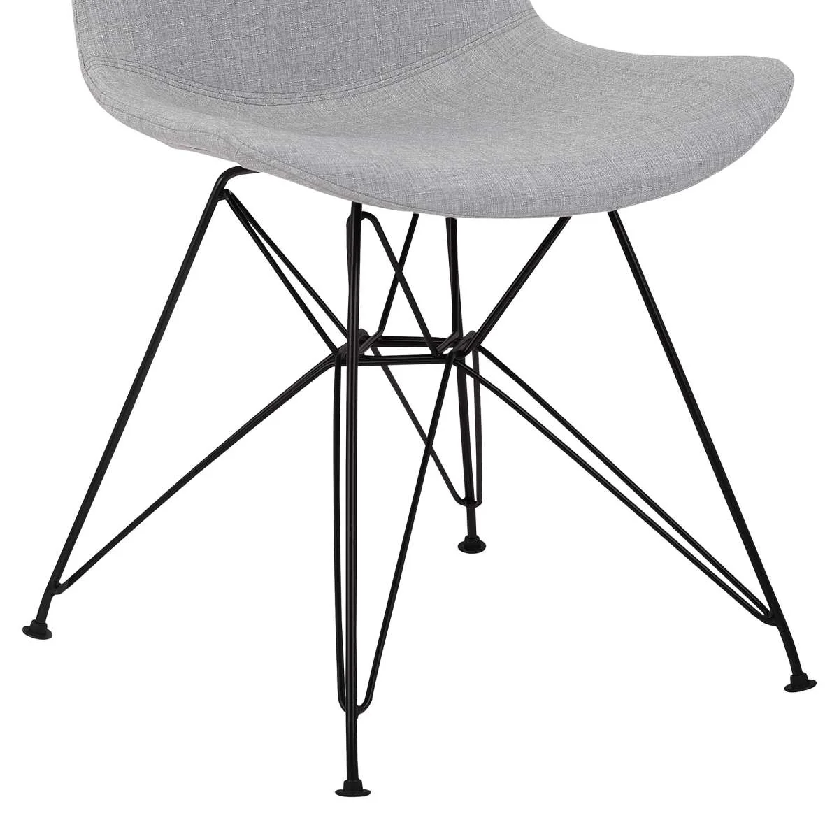Palmetto Contemporary Dining Chair in Charcoal Fabric with Black Metal Legs By Armen Living - Image 10