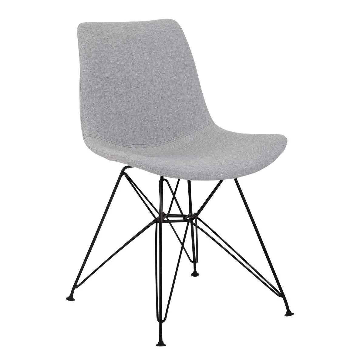 Palmetto Contemporary Dining Chair in Charcoal Fabric with Black Metal Legs By Armen Living - Image 6