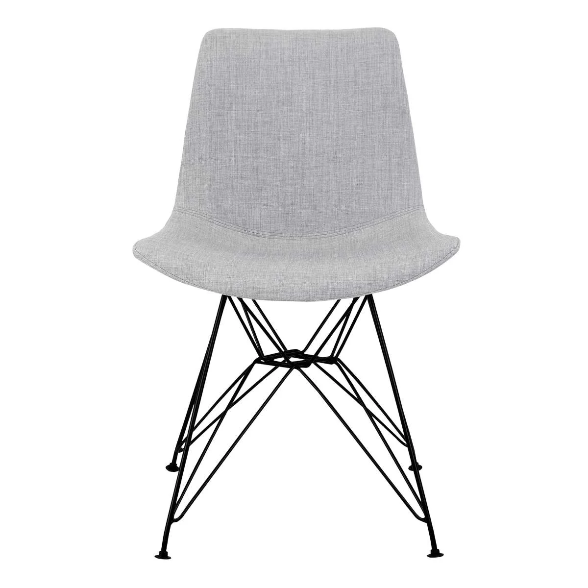 Palmetto Contemporary Dining Chair in Charcoal Fabric with Black Metal Legs By Armen Living - Image 7