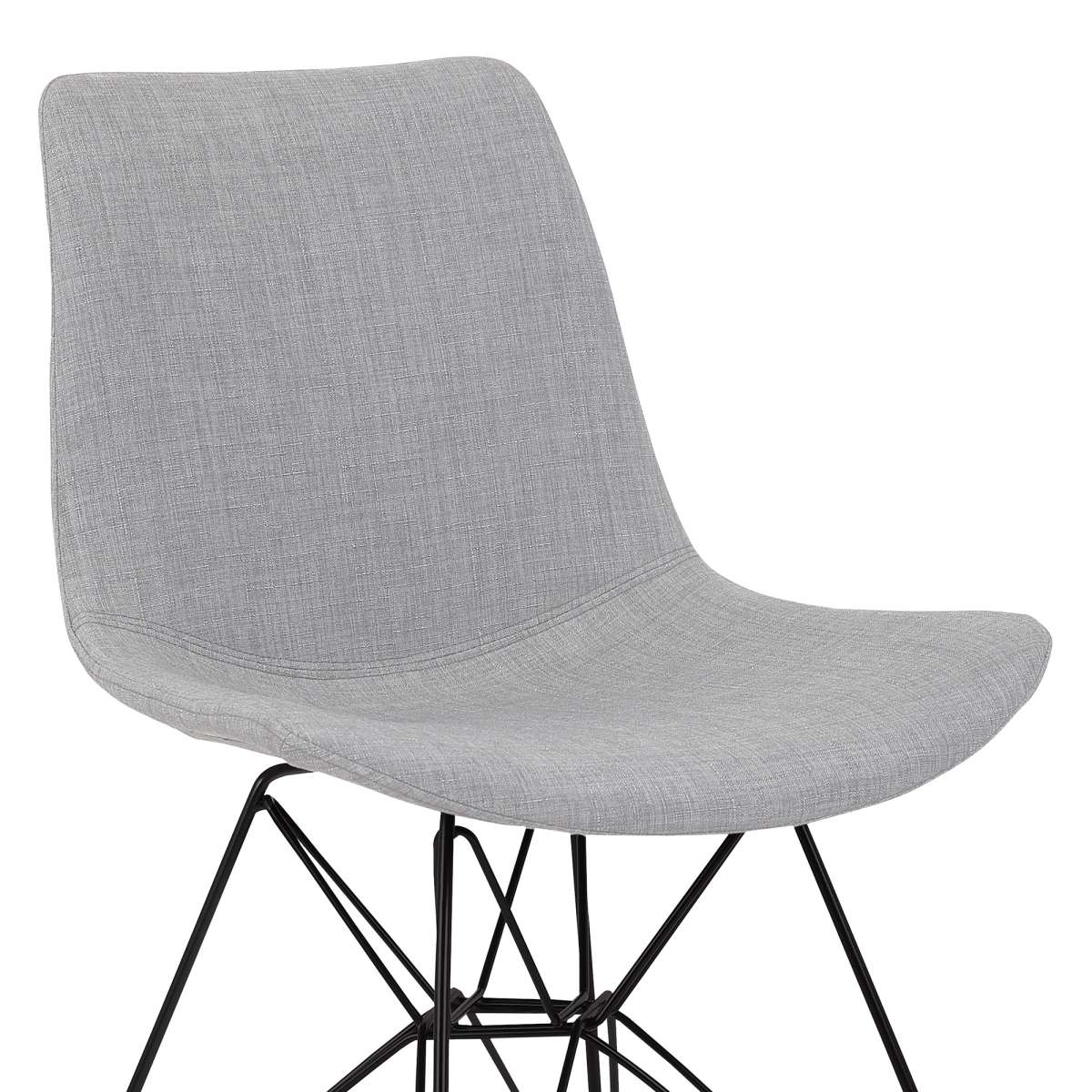 Palmetto Contemporary Dining Chair in Charcoal Fabric with Black Metal Legs By Armen Living - Image 8