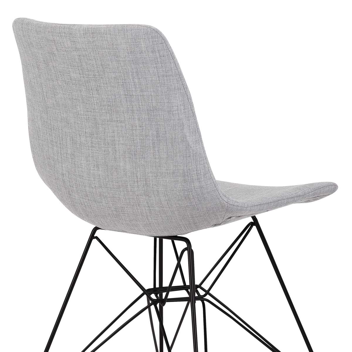 Palmetto Contemporary Dining Chair in Charcoal Fabric with Black Metal Legs By Armen Living - Image 9