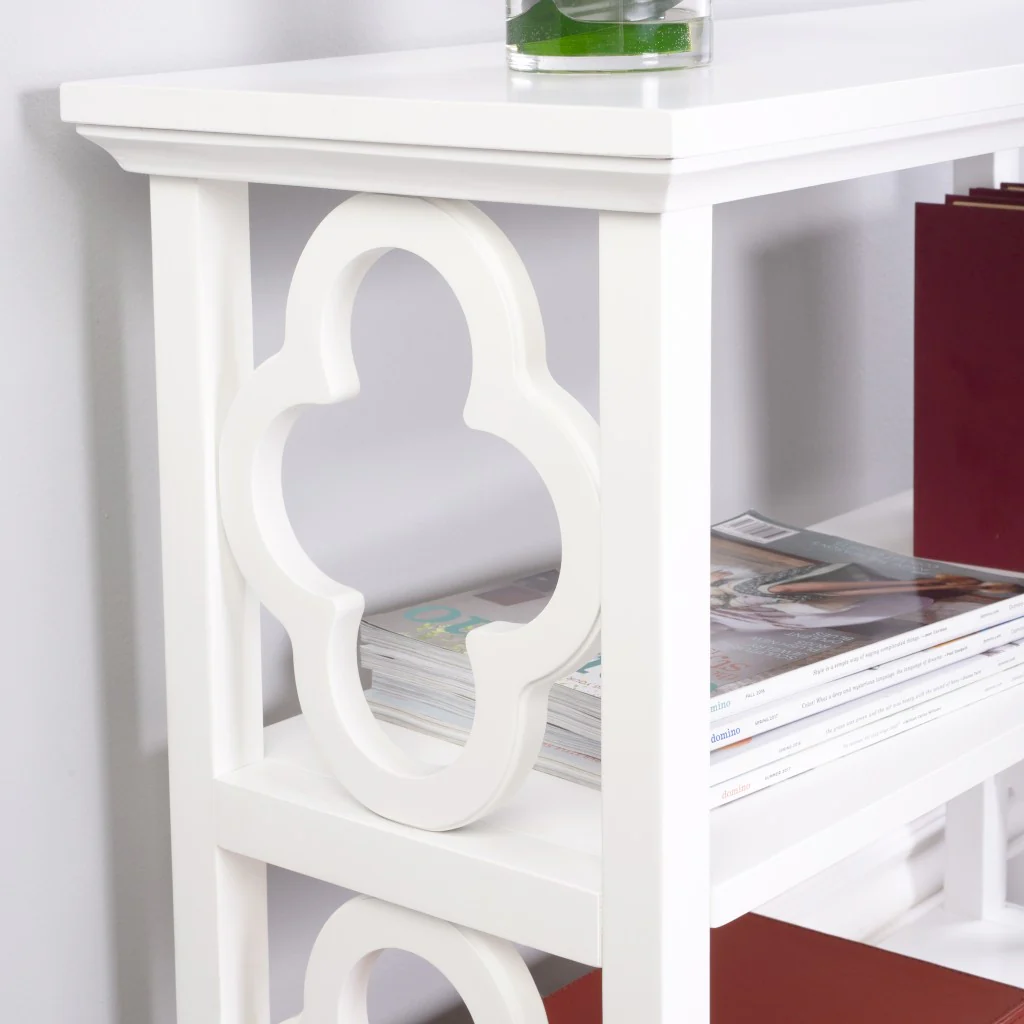 Paloma Cottage White Bookcase By Homeroots - Image 3