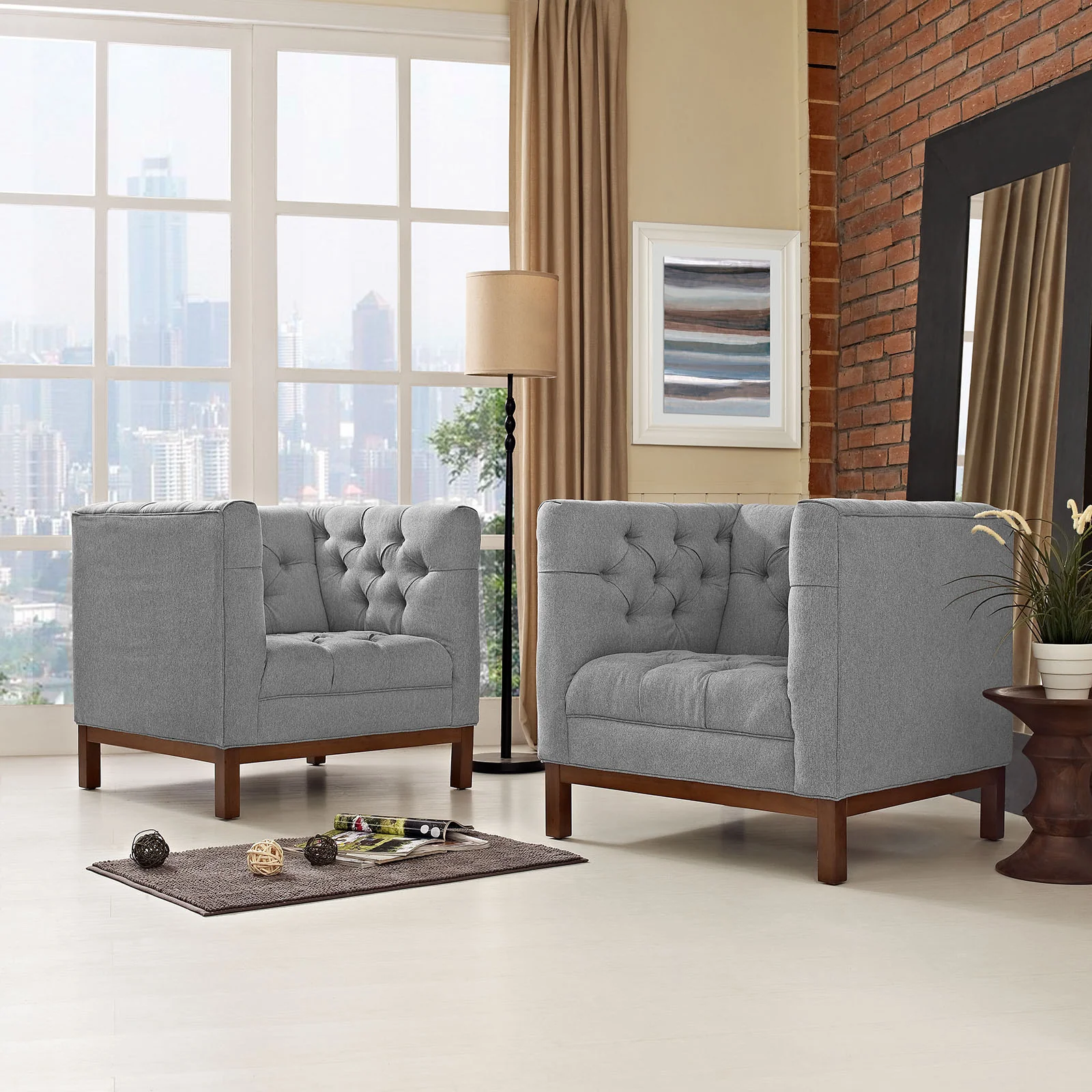 Panache Living Room Set Upholstered Fabric Set of 2 By Modway - EEI-2436 - Image 6