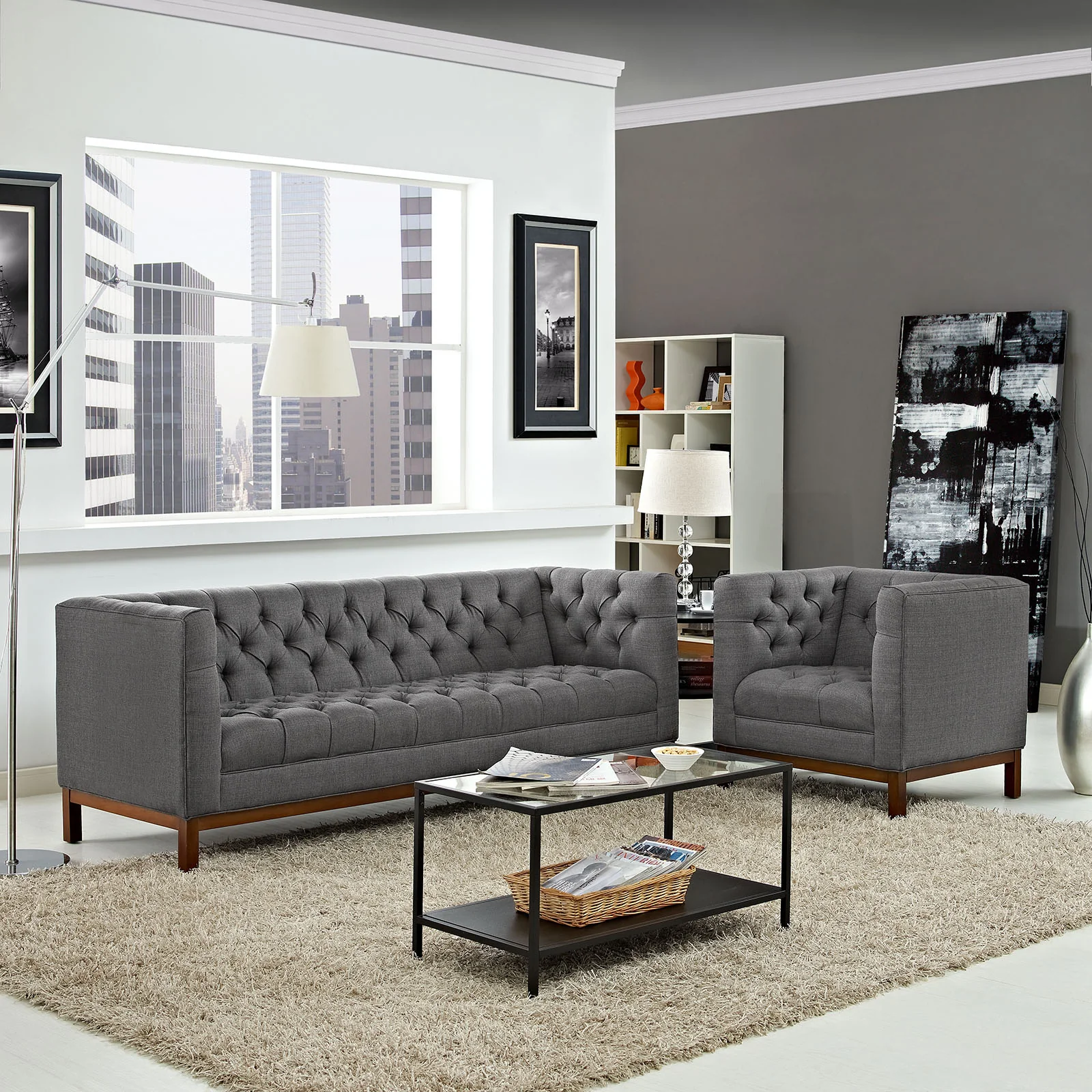 Panache Living Room Set Upholstered Fabric Set of 2 By Modway - EEI-2437 - Image 7
