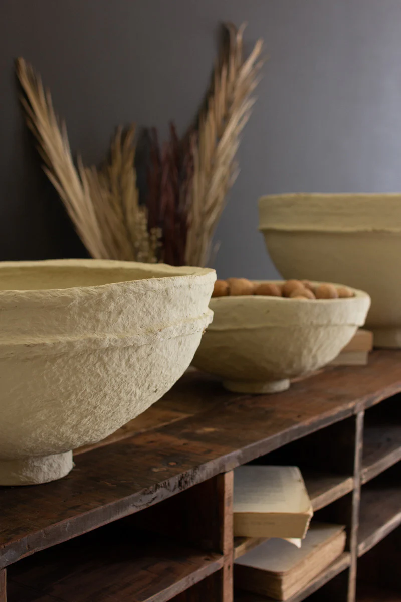 Paper Mache Bowls Set Of 3 By Kalalou - Image 2