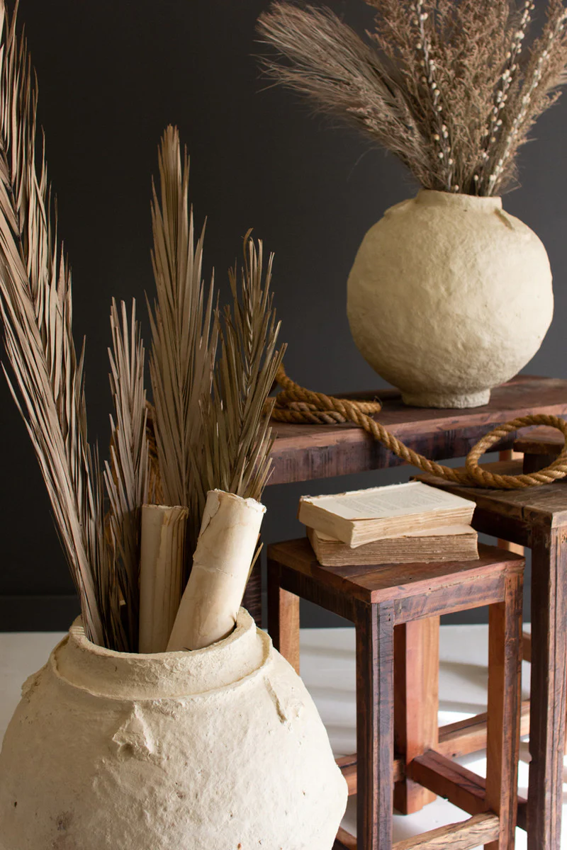 Paper Mache Urn - 15" Dia By Kalalou - Image 3