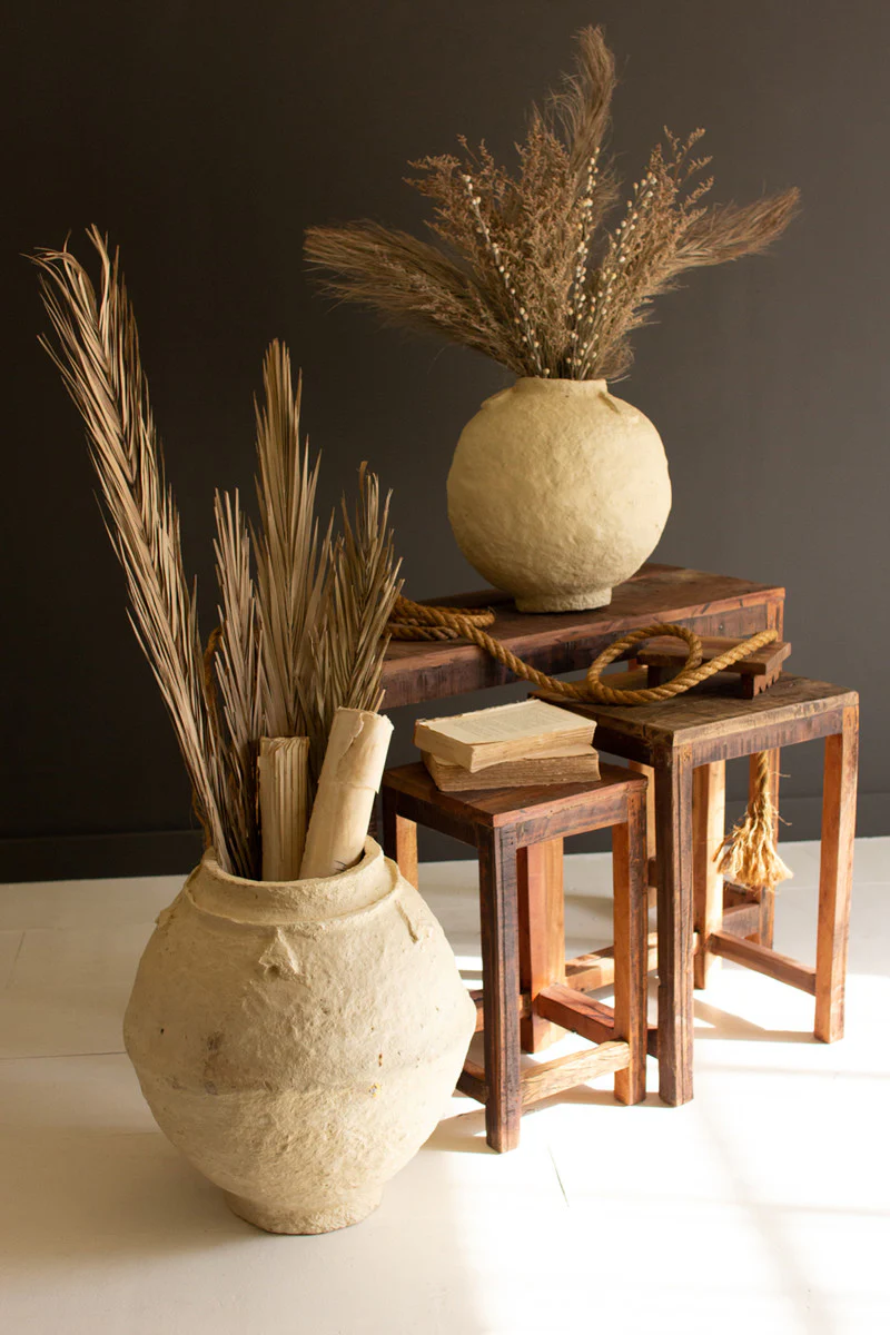 Paper Mache Urn - 20" Dia By Kalalou - Image 3