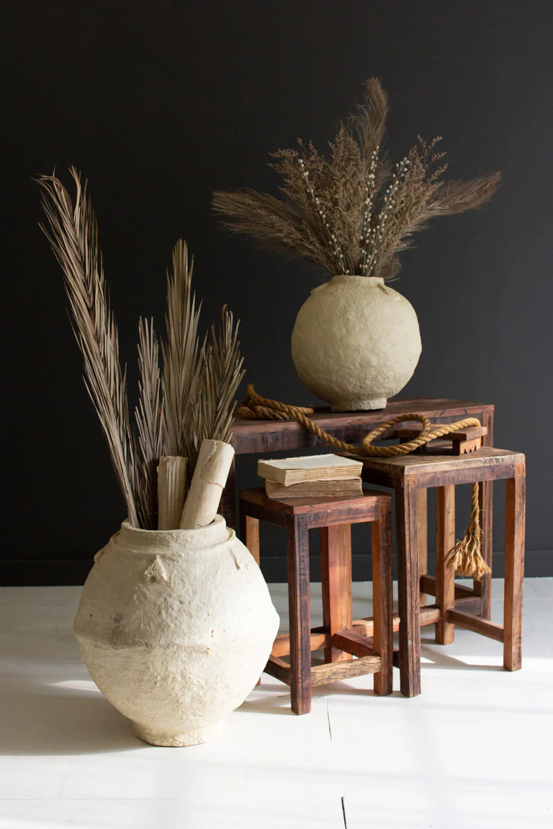 Paper Mache Urn - 20" Dia By Kalalou - Image 4