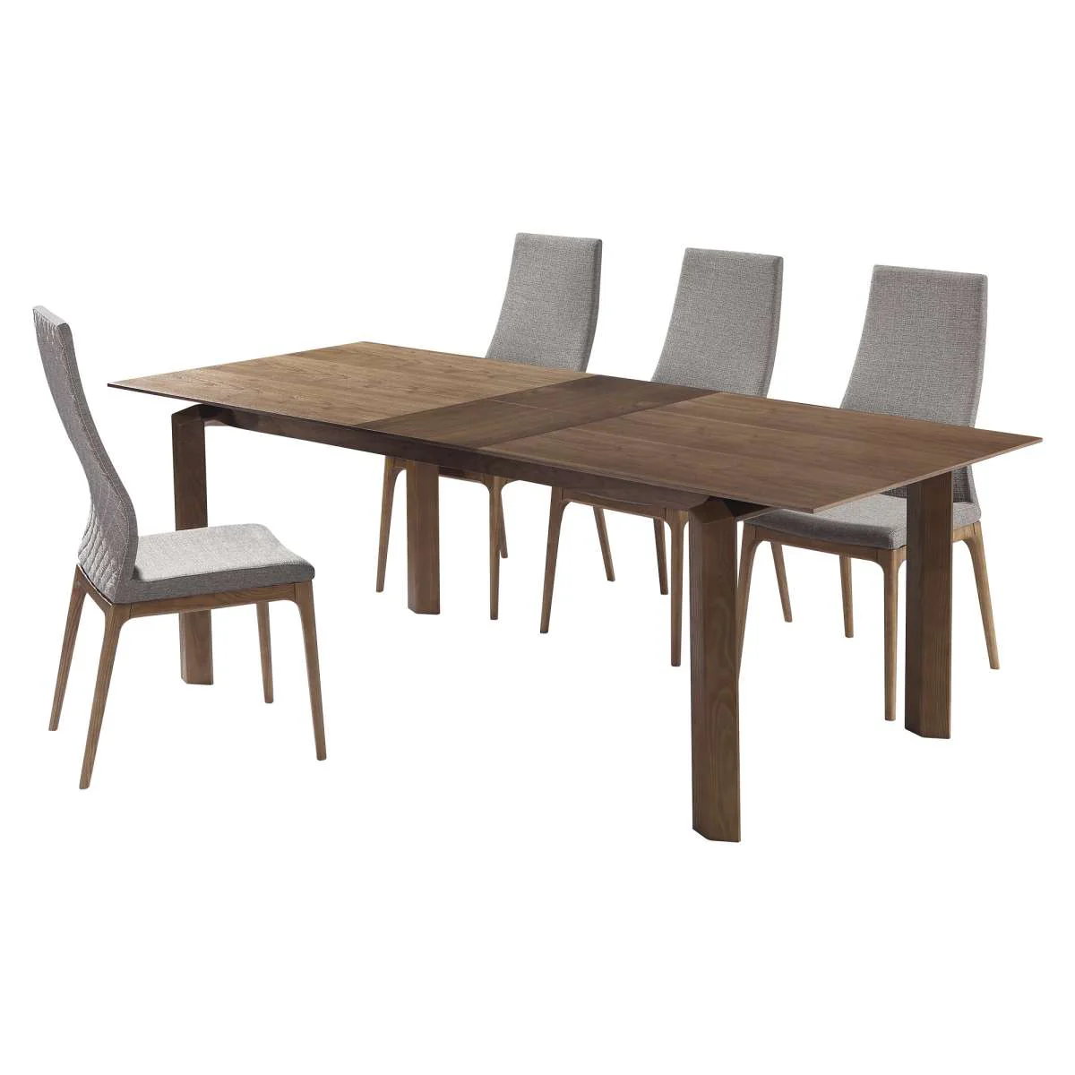 Parker Mid-Century Walnut Wood 5 Piece Dining Set By Armen Living - Image 2
