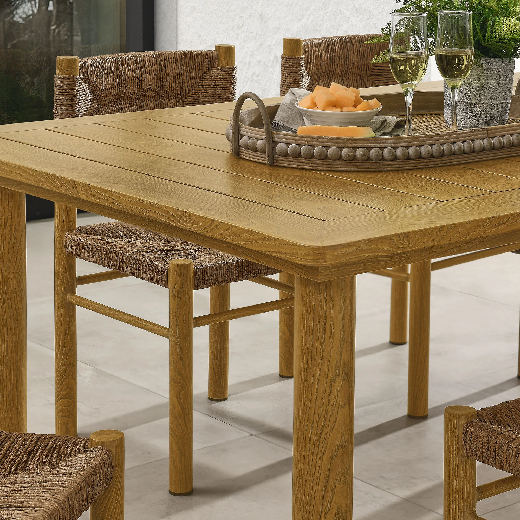 Parkland 7-Piece Rectangular Outdoor Patio Rattan and Aluminum Dining Table and Chairs Set by Modway - Image 3