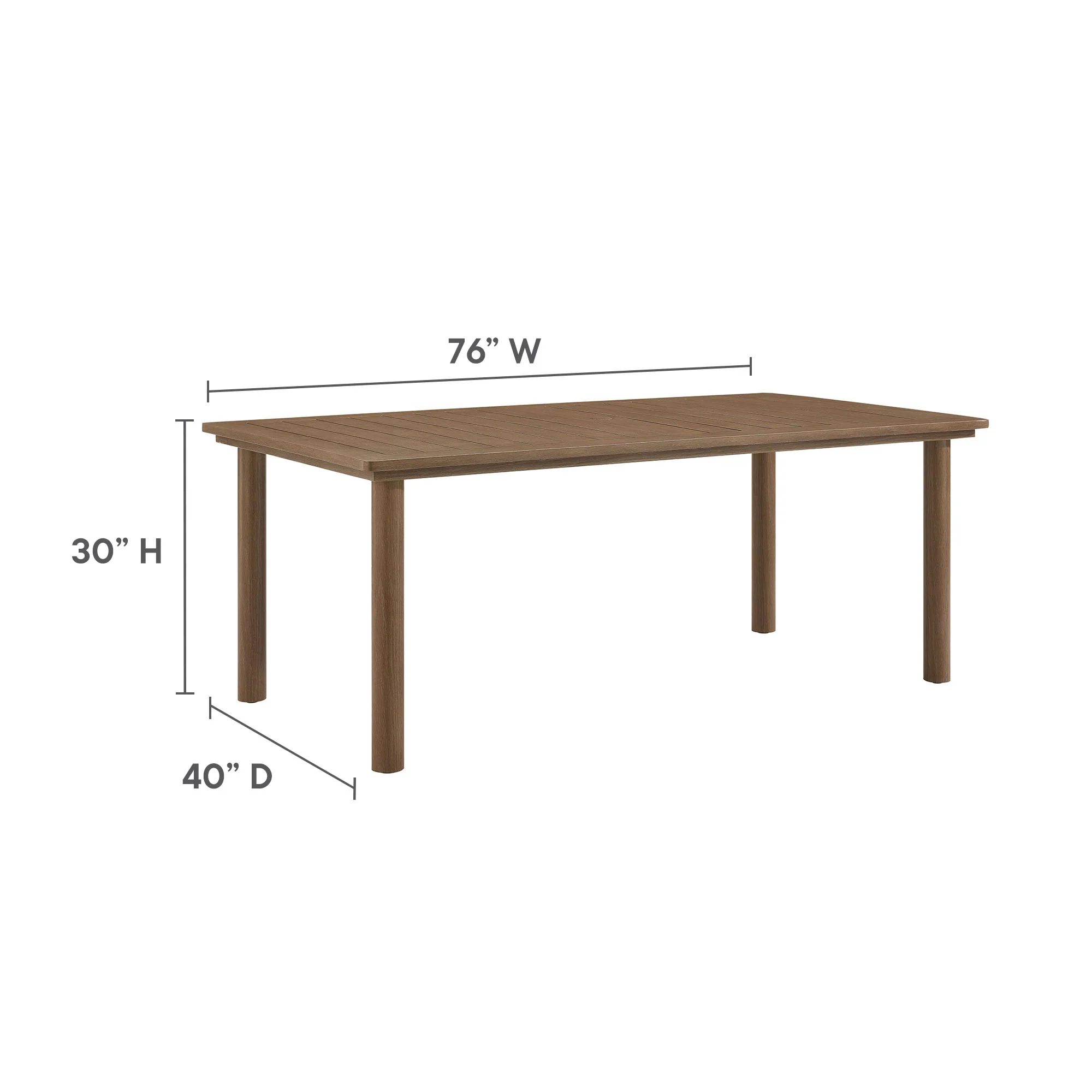 Parkland 76" Outdoor Patio Aluminum Dining Table by Modway - Image 18