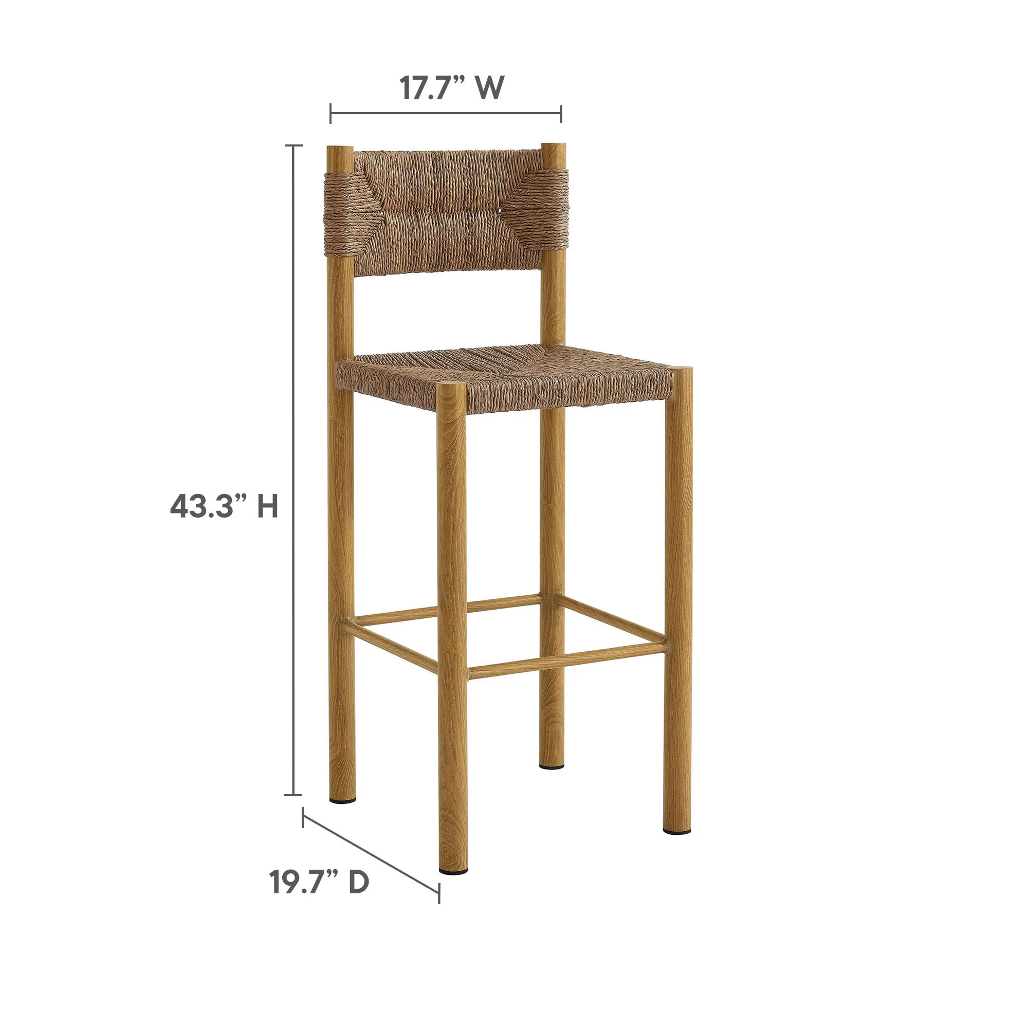 Parkland Outdoor Patio Rattan and Aluminum Bar Stools Set of 2 by Modway - Image 10