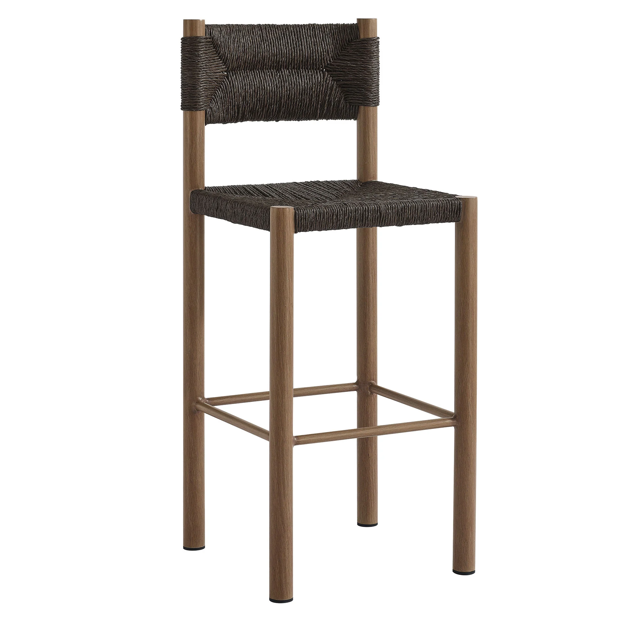 Parkland Outdoor Patio Rattan and Aluminum Bar Stools Set of 2 by Modway - Image 11