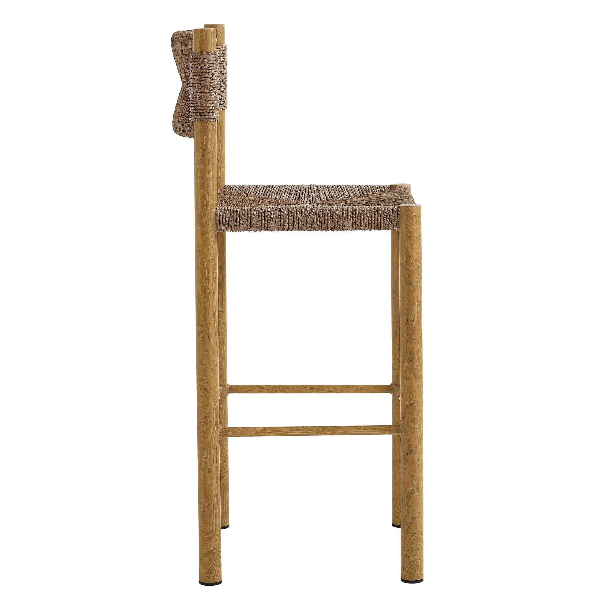 Parkland Outdoor Patio Rattan and Aluminum Bar Stools Set of 2 by Modway - Image 3