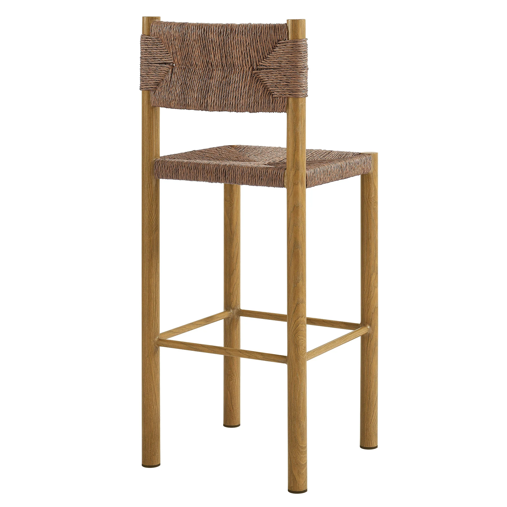 Parkland Outdoor Patio Rattan and Aluminum Bar Stools Set of 2 by Modway - Image 4