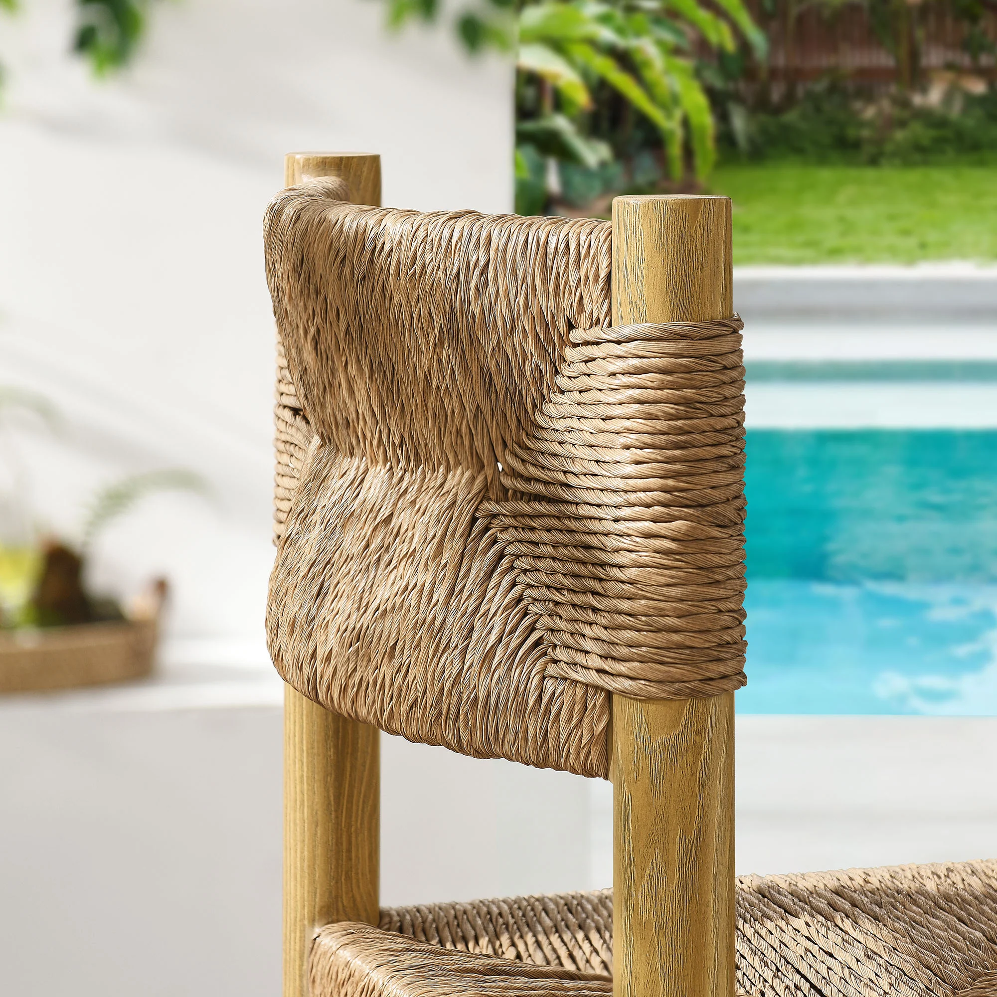 Parkland Outdoor Patio Rattan and Aluminum Bar Stools Set of 2 by Modway - Image 7