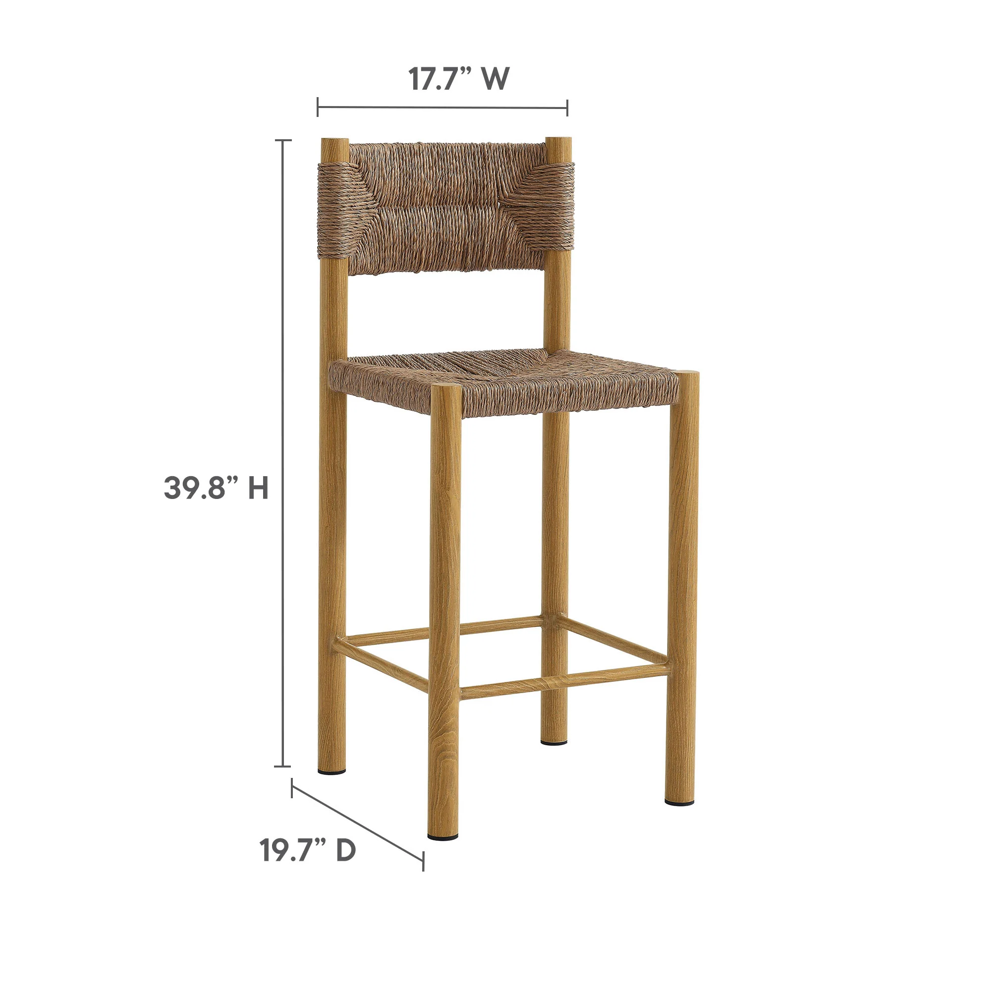 Parkland Outdoor Patio Rattan and Aluminum Counter Stools Set of 2 by Modway - Image 10