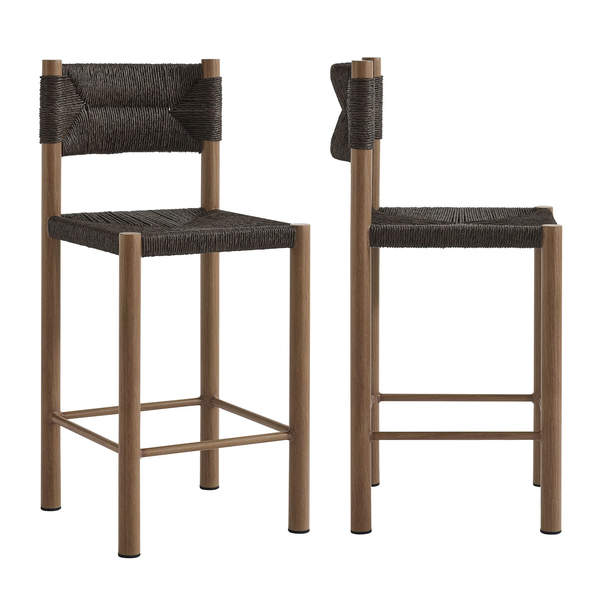 Parkland Outdoor Patio Rattan and Aluminum Counter Stools Set of 2 by Modway - Image 12