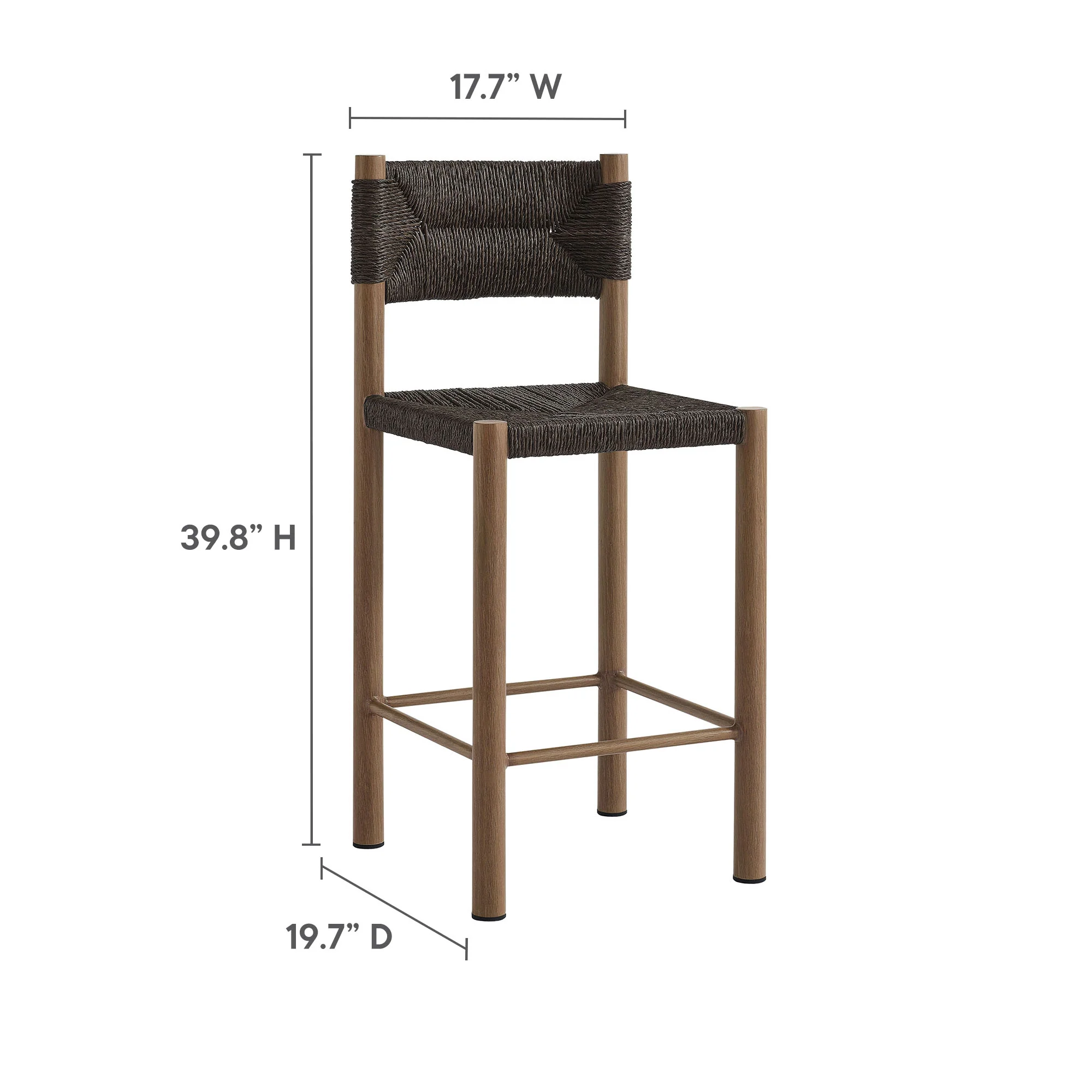 Parkland Outdoor Patio Rattan and Aluminum Counter Stools Set of 2 by Modway - Image 21
