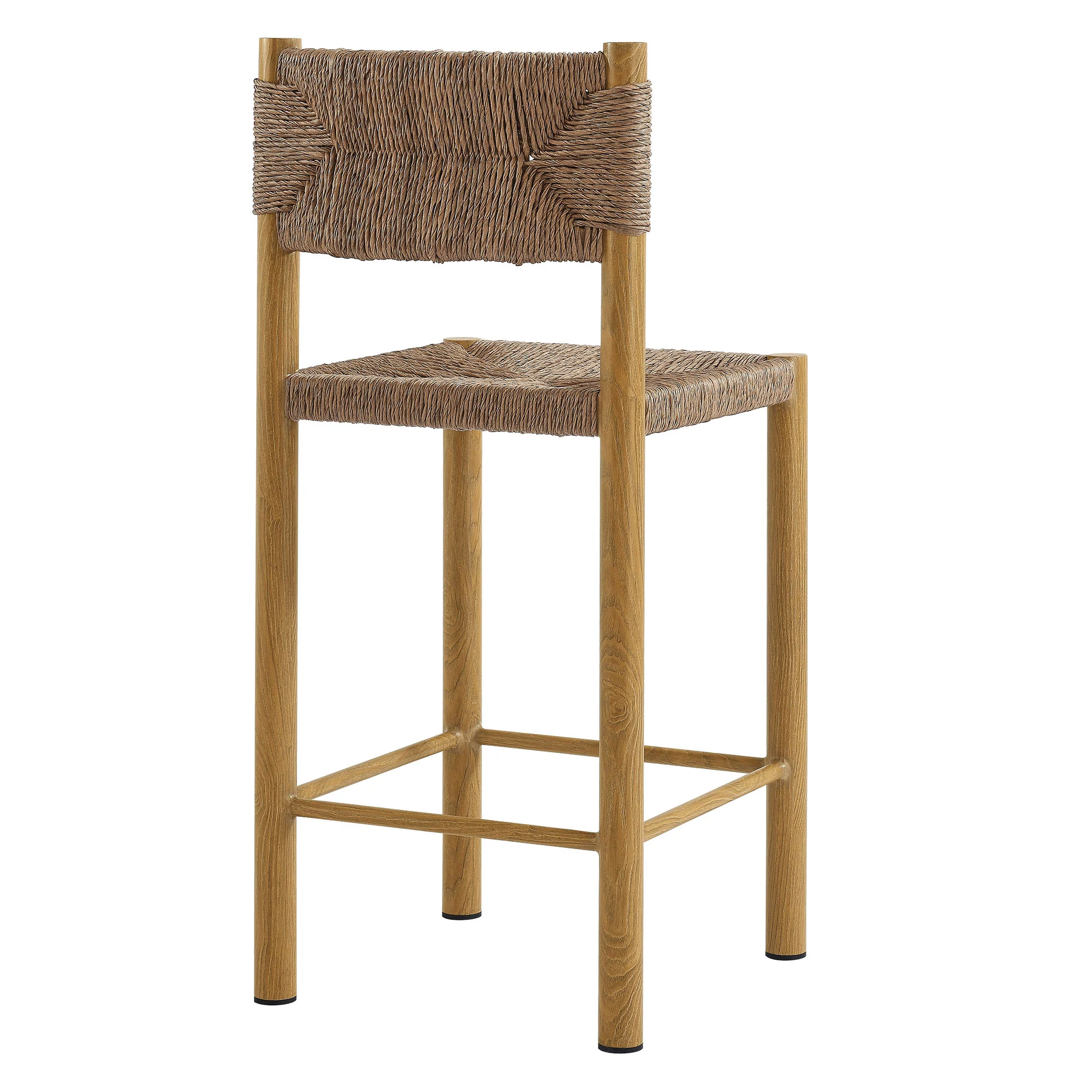 Parkland Outdoor Patio Rattan and Aluminum Counter Stools Set of 2 by Modway - Image 4