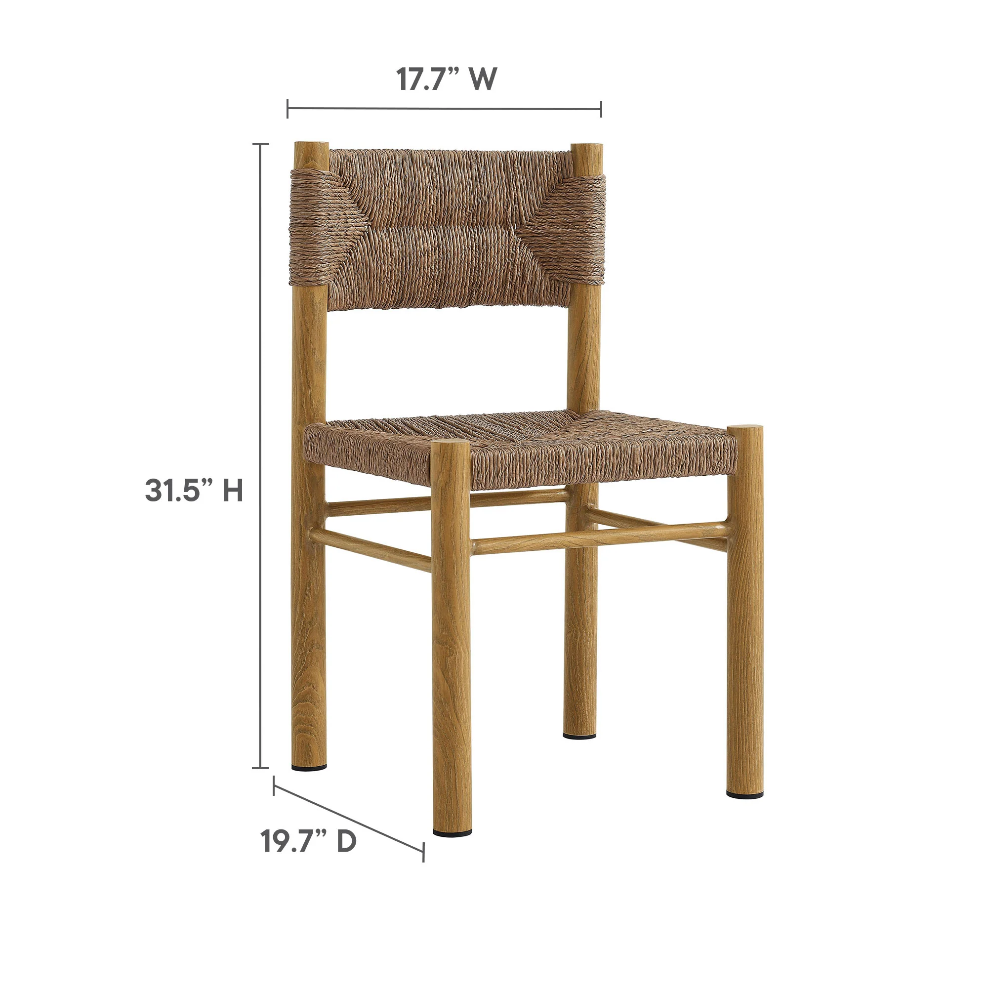 Parkland Outdoor Patio Rattan and Aluminum Dining Side Chairs Set of 2 by Modway - Image 10