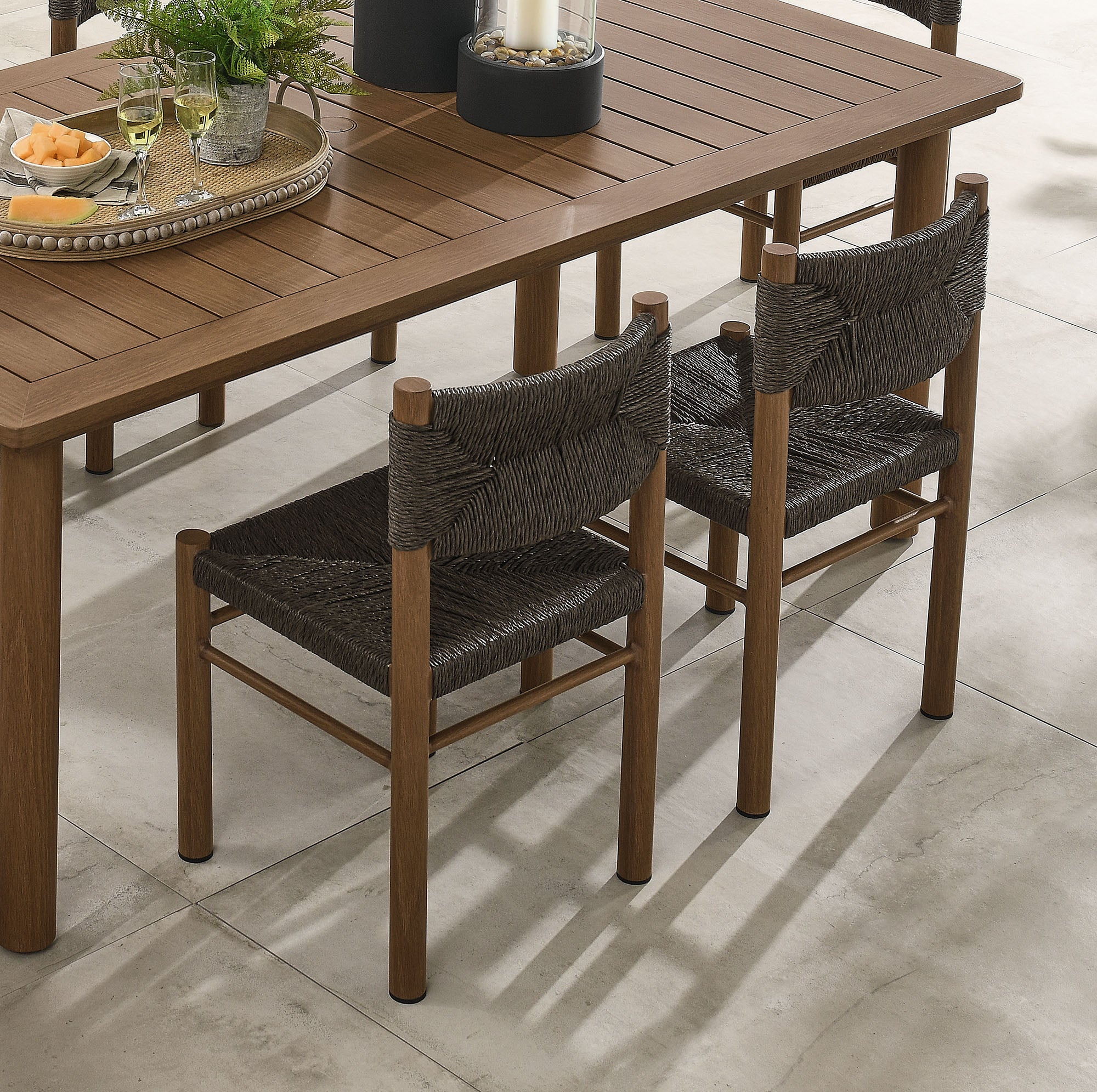 Parkland Outdoor Patio Rattan and Aluminum Dining Side Chairs Set of 2 by Modway - Image 13