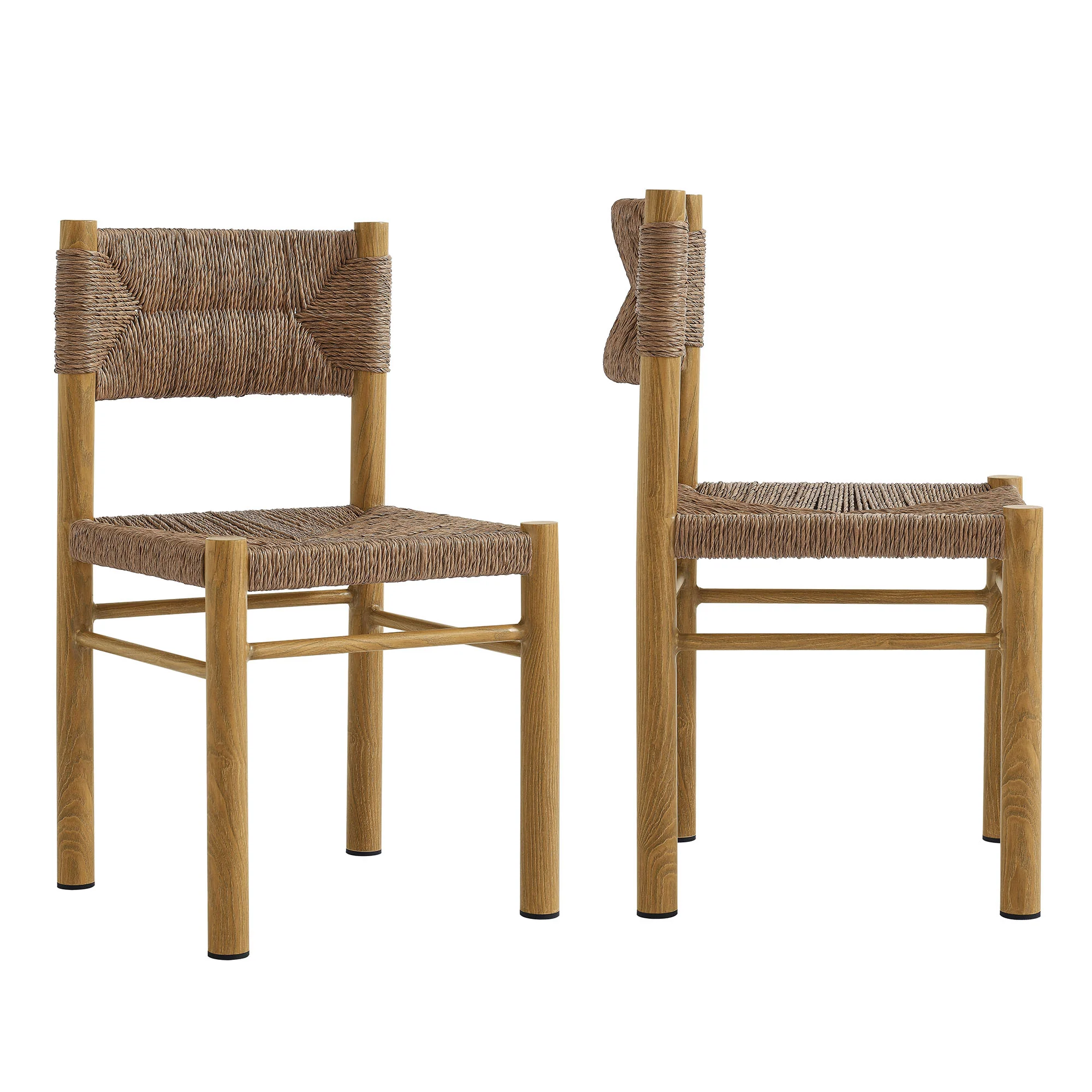 Parkland Outdoor Patio Rattan and Aluminum Dining Side Chairs Set of 2 by Modway - Image 2