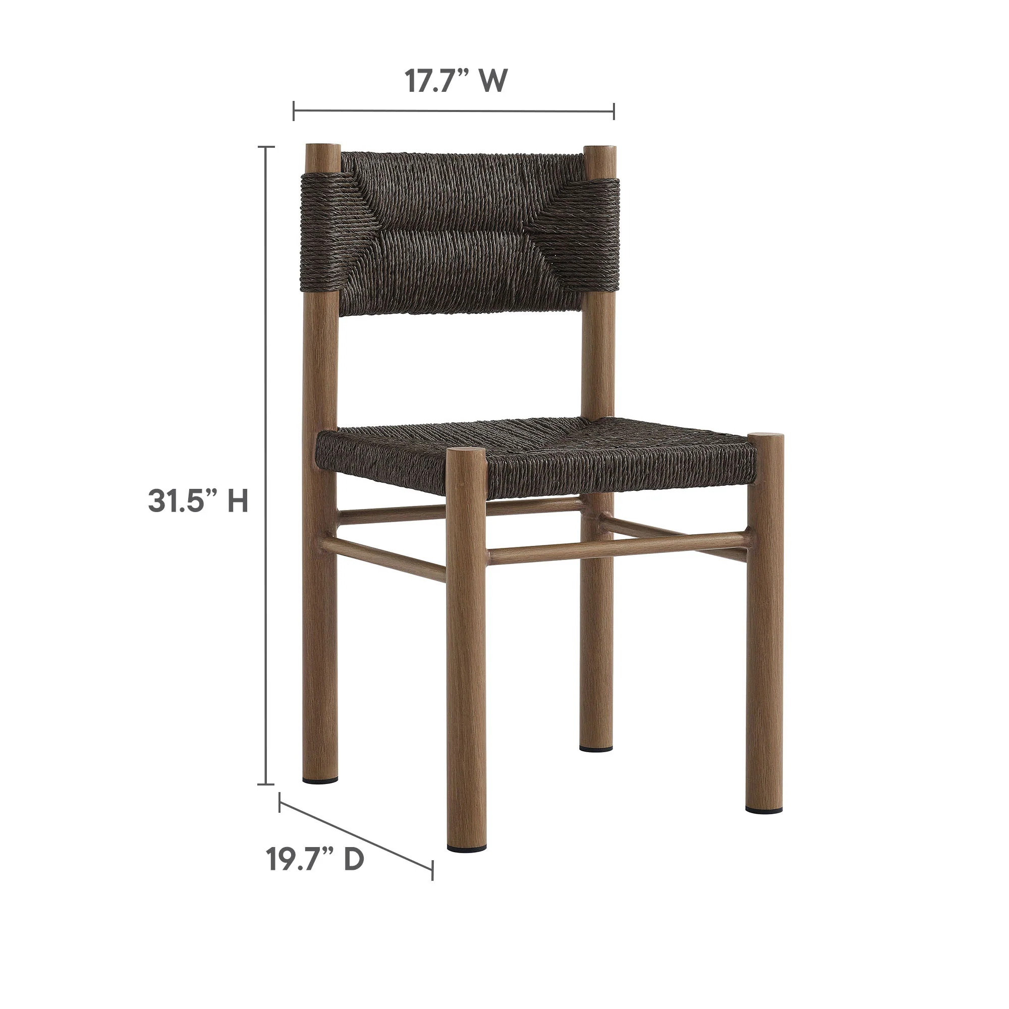 Parkland Outdoor Patio Rattan and Aluminum Dining Side Chairs Set of 2 by Modway - Image 21