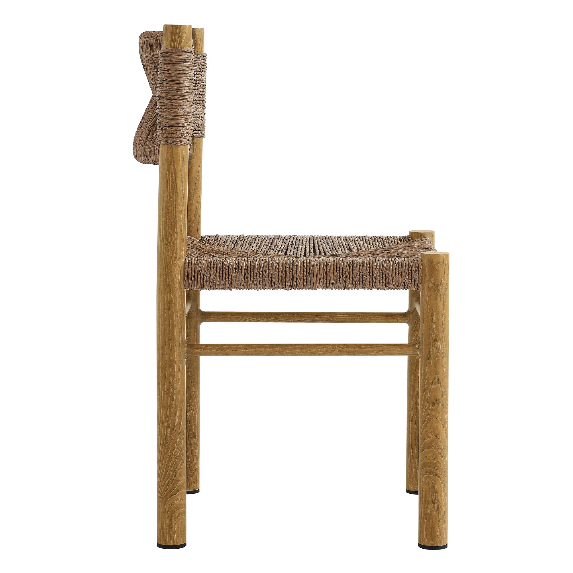 Parkland Outdoor Patio Rattan and Aluminum Dining Side Chairs Set of 2 by Modway - Image 4