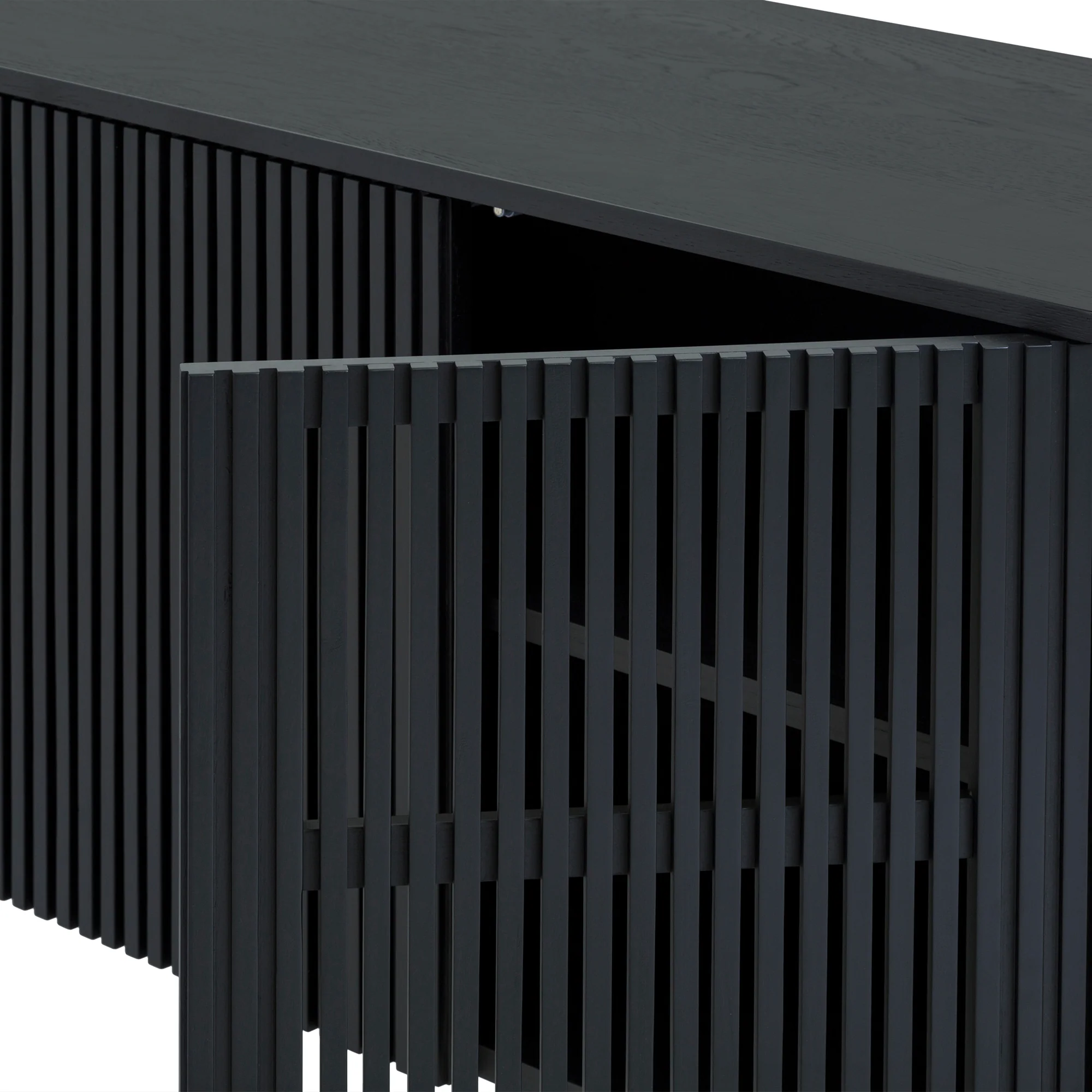 Pasadena 4 Door Wood Buffet Cabinet with Black Oak Finish  By Armen Living - Image 12