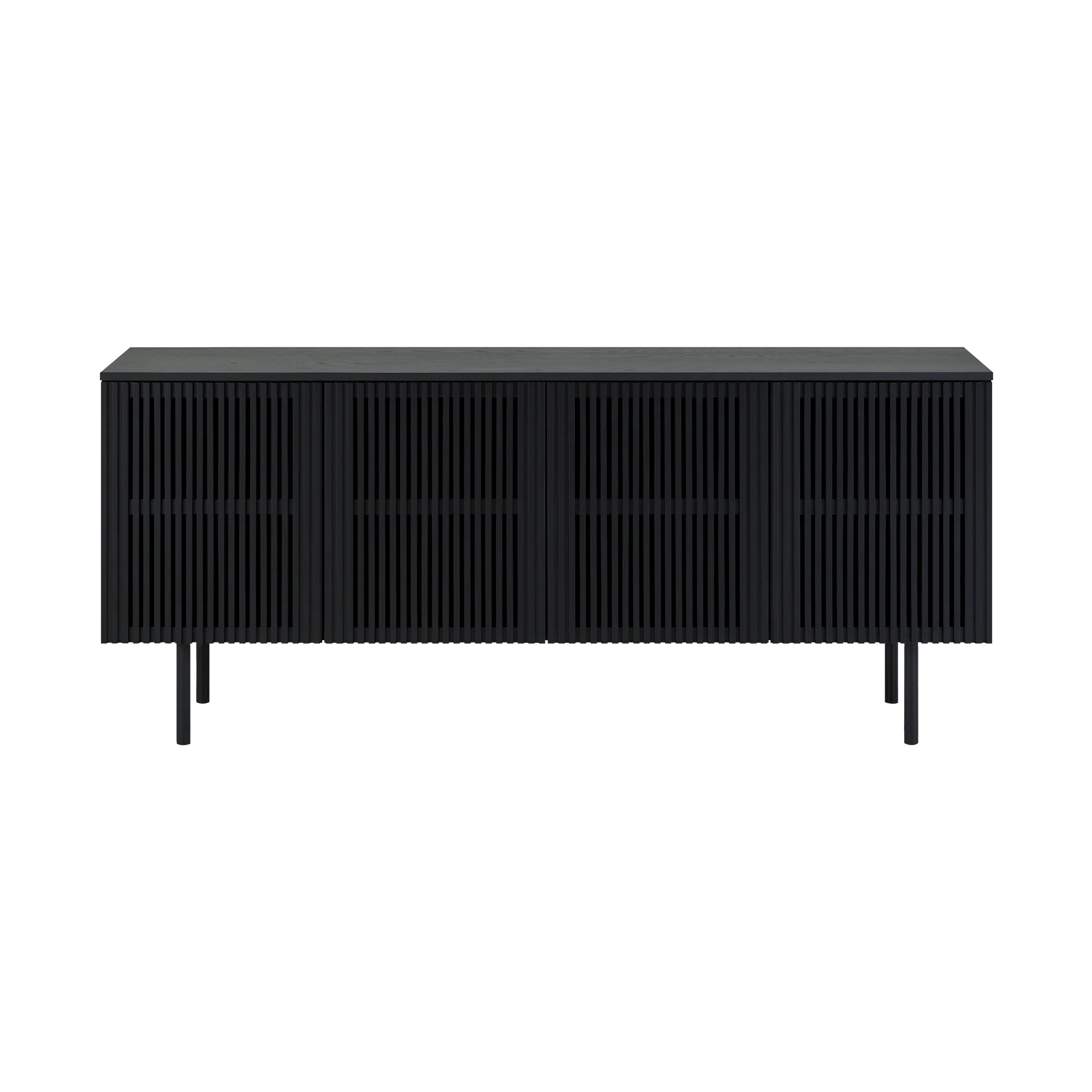 Pasadena 4 Door Wood Buffet Cabinet with Black Oak Finish  By Armen Living - Image 3