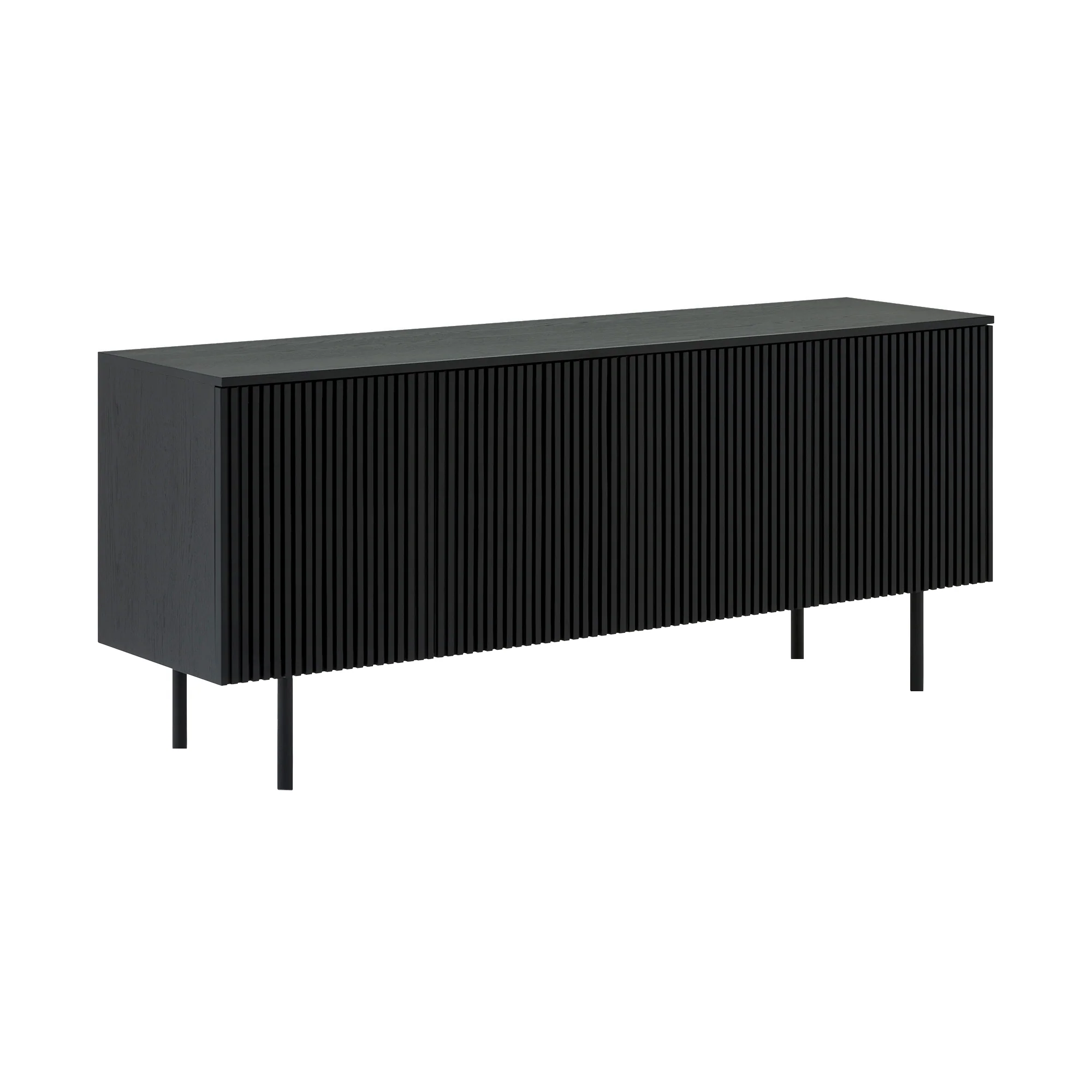 Pasadena 4 Door Wood Buffet Cabinet with Black Oak Finish  By Armen Living - Image 5