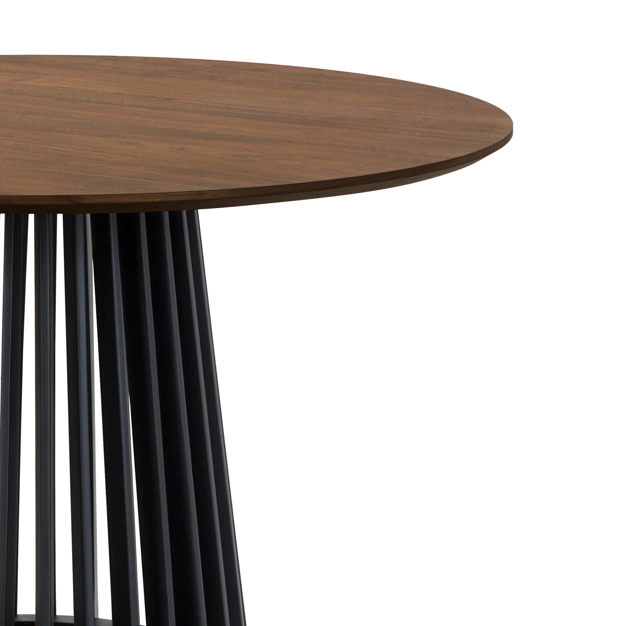 Pasadena 47" Wood Round Dining Table in Black Oak Finish By Armen Living - Image 12